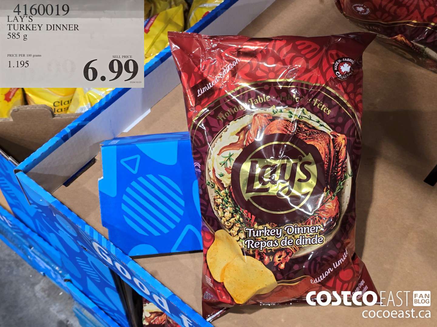 4160019 LAY'S TURKEY DINNER 585 G $6.99