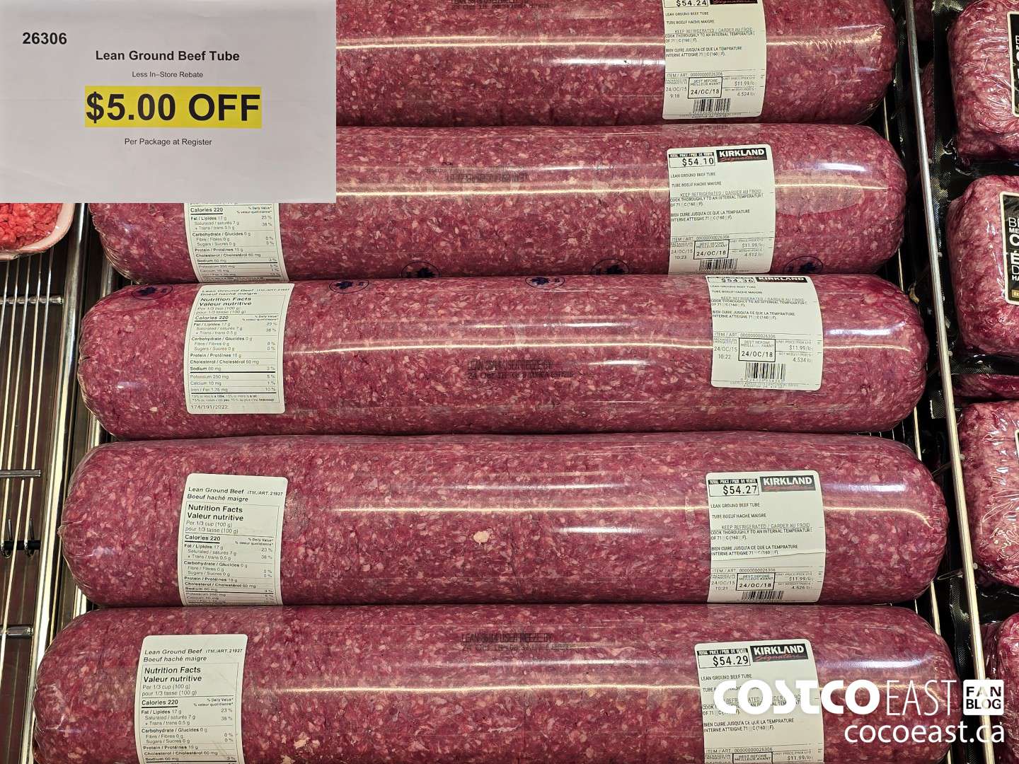 26306 LEAN GROUND BEEF TUBE ($5.00 INSTANT SAVINGS)