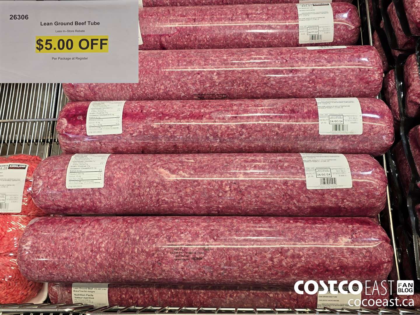 26306 LEAN GROUND BEEF TUBE ($5.00 INSTANT SAVINGS)