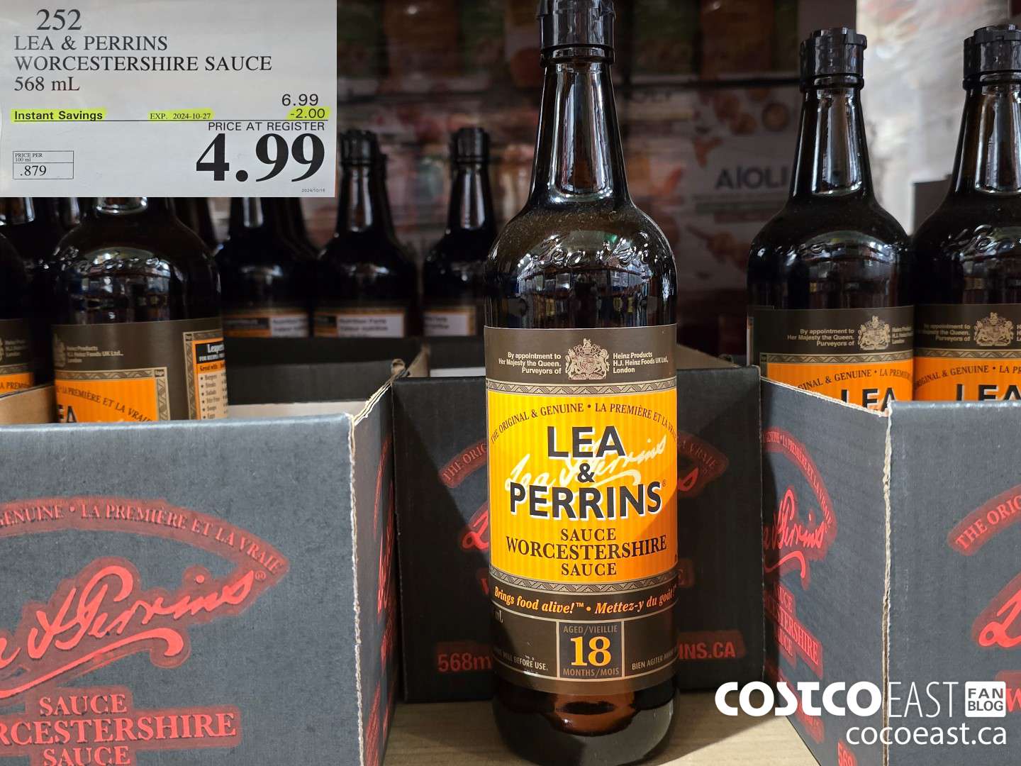 252 LEA & PERRINS WORCESTERSHIRE SAUCE 568 ML ($2.00 INSTANT SAVINGS EXPIRES ON 2024-10-27) $4.99