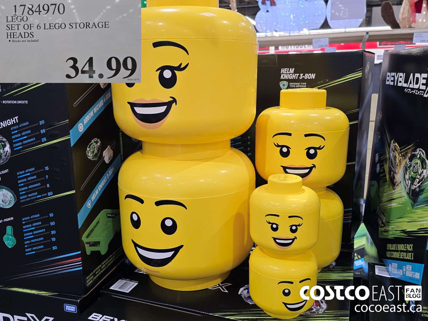 1784970 LEGO SET OF 6 LEGO STORAGE HEADS $34.99
