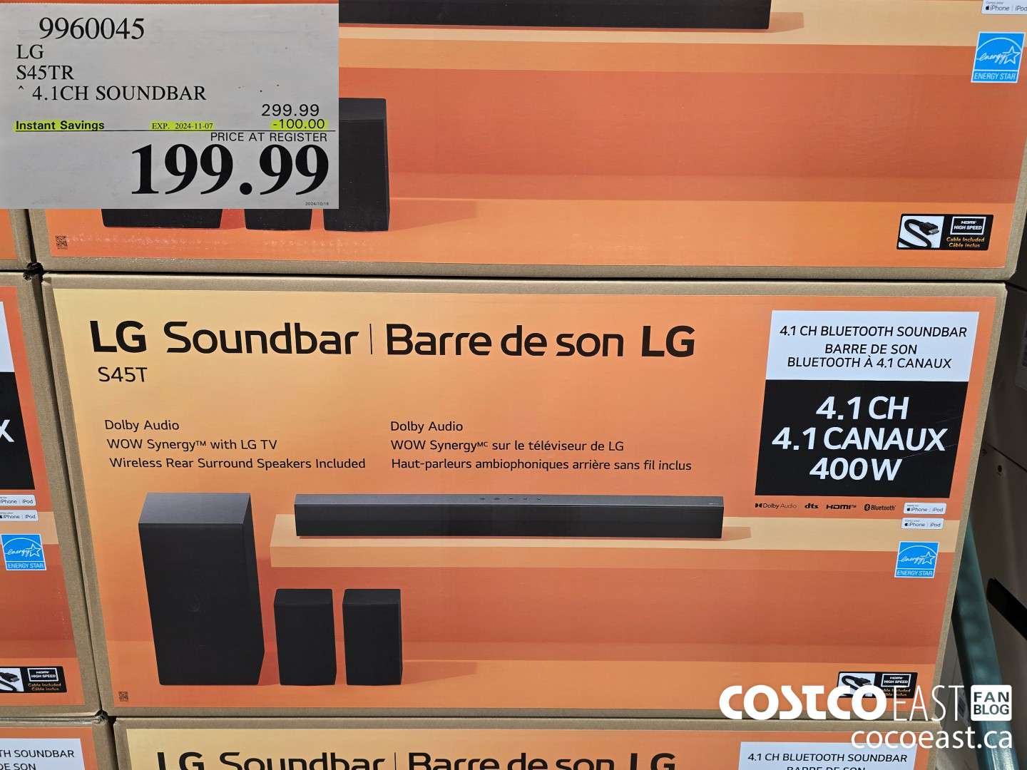 9960045 LG S45TR 4.1CH SOUNDBAR ($100.00 INSTANT SAVINGS EXPIRES ON 2024-11-07) $199.99