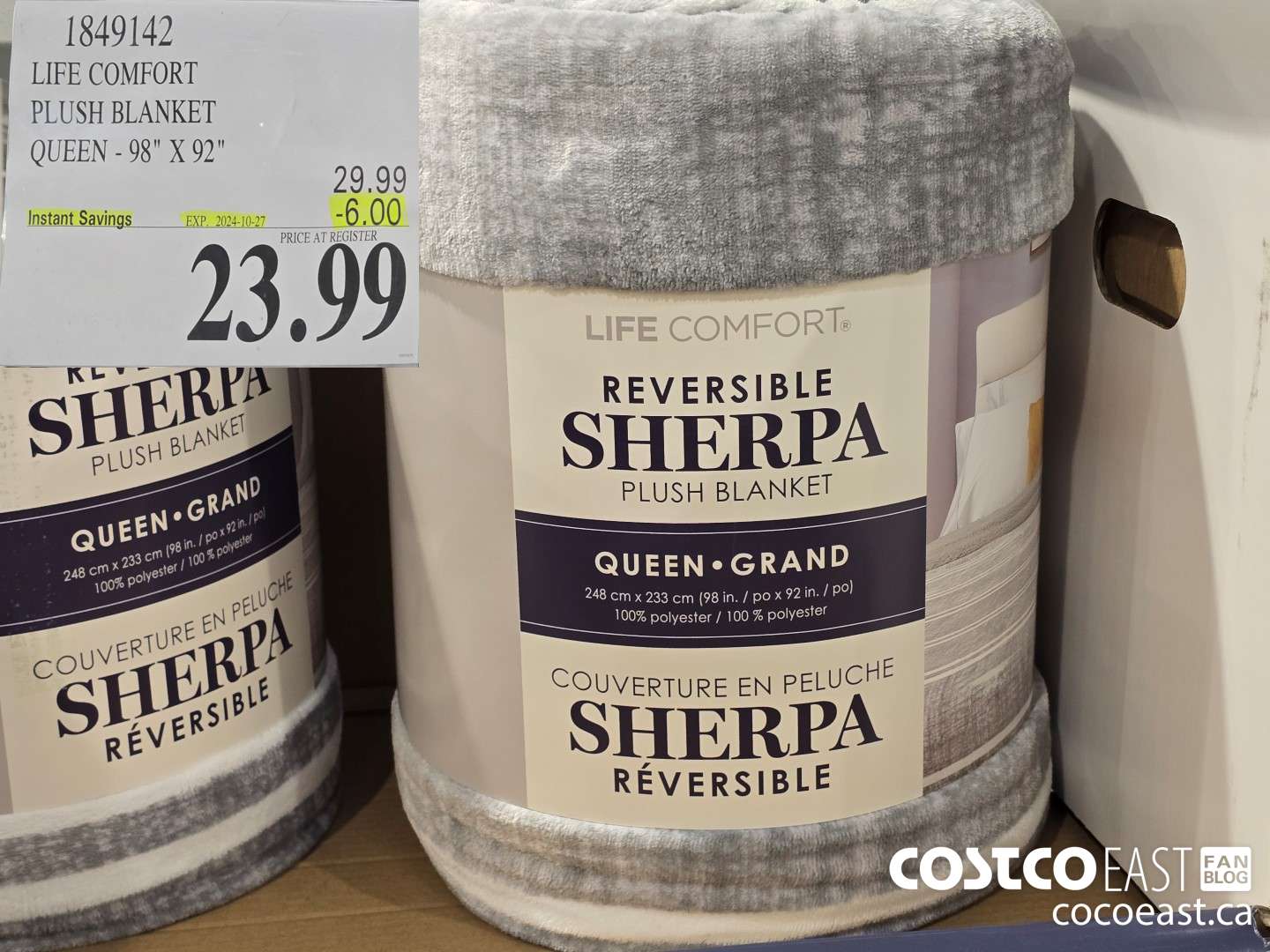 1849142 LIFE COMFORT PLUSH BLANKET QUEEN - 98