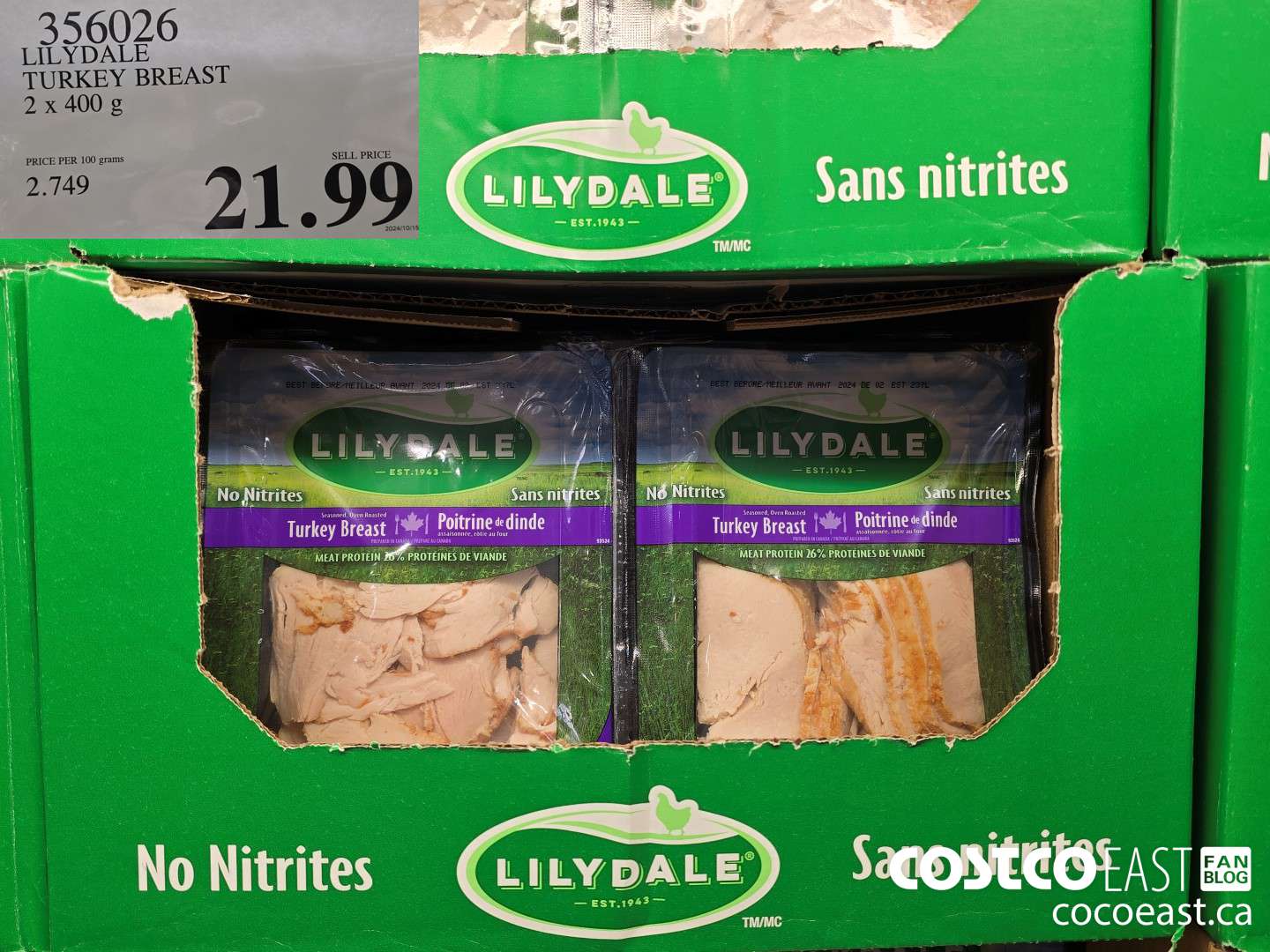 356026 LILYDALE TURKEY BREAST 2 x 400 g $21.99
