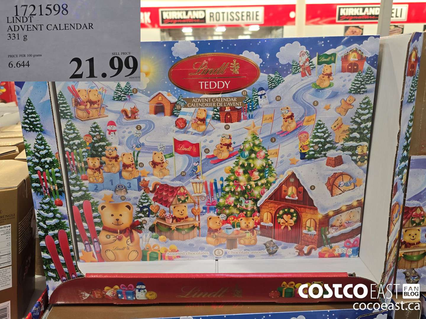 1721598 LINDT ADVENT CALENDAR 331 G $21.99