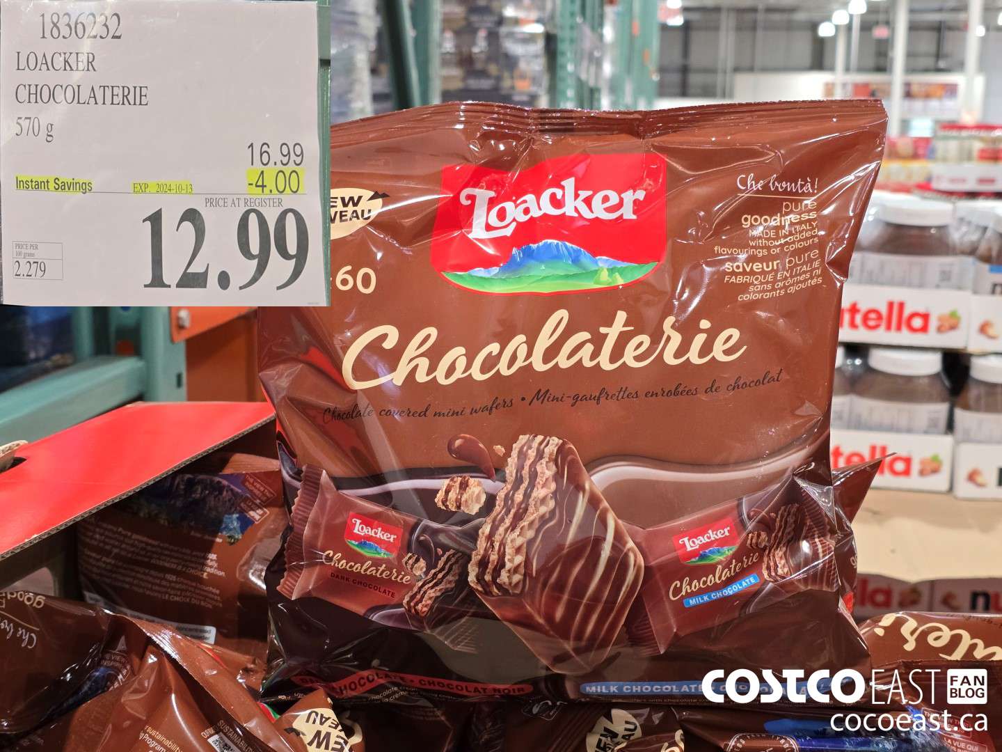 1836232 LOACKER CHOCOLATERIE 570 g ($4.00 INSTANT SAVINGS EXPIRES ON 2024-10-13) $12.99
