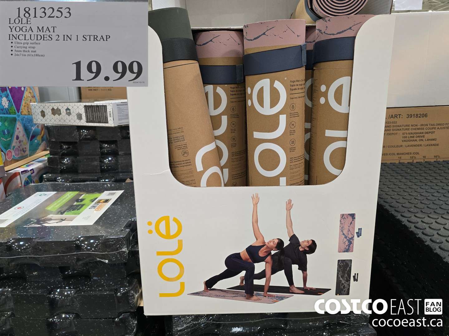 1813253 LOLE YOGA MAT INCLUDES 2 IN 1 STRAP $19.99