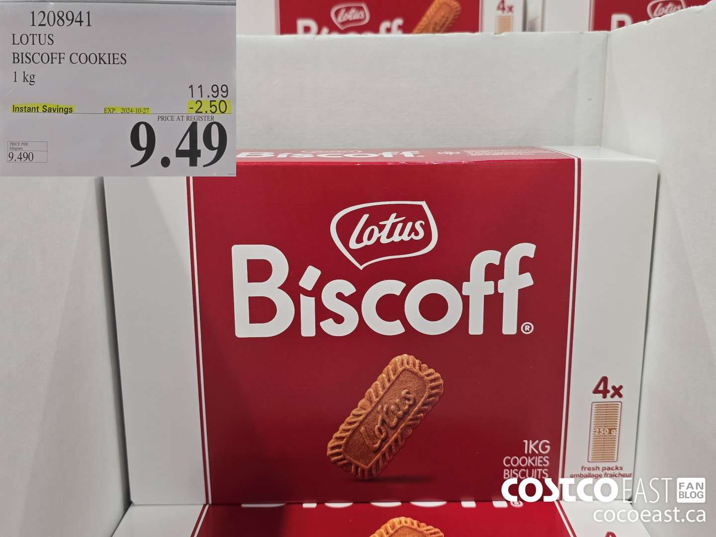 1208941 LOTUS BISCOFF COOKIES 1KG ($2.50 INSTANT SAVINGS EXPIRES ON 2023-10-29) $9.49