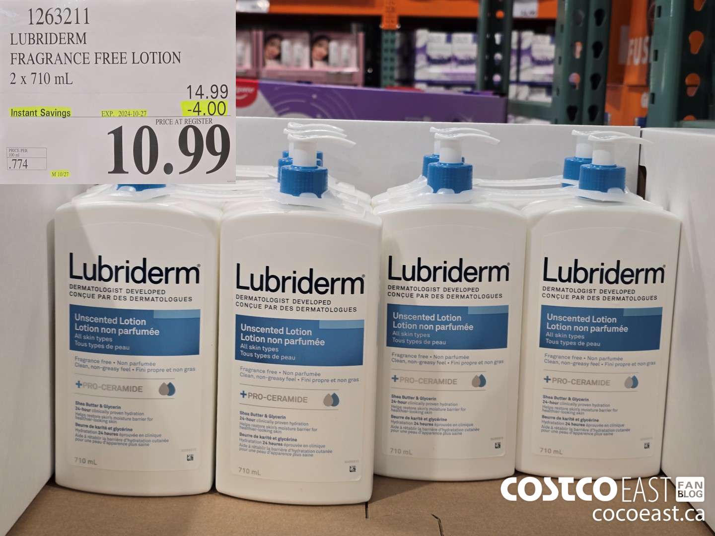 1263211 LUBRIDERM FRAGRANCE FREE LOTION 2 X 710 ML 20234-10-27 ($4.00 INSTANT SAVINGS) $10.99