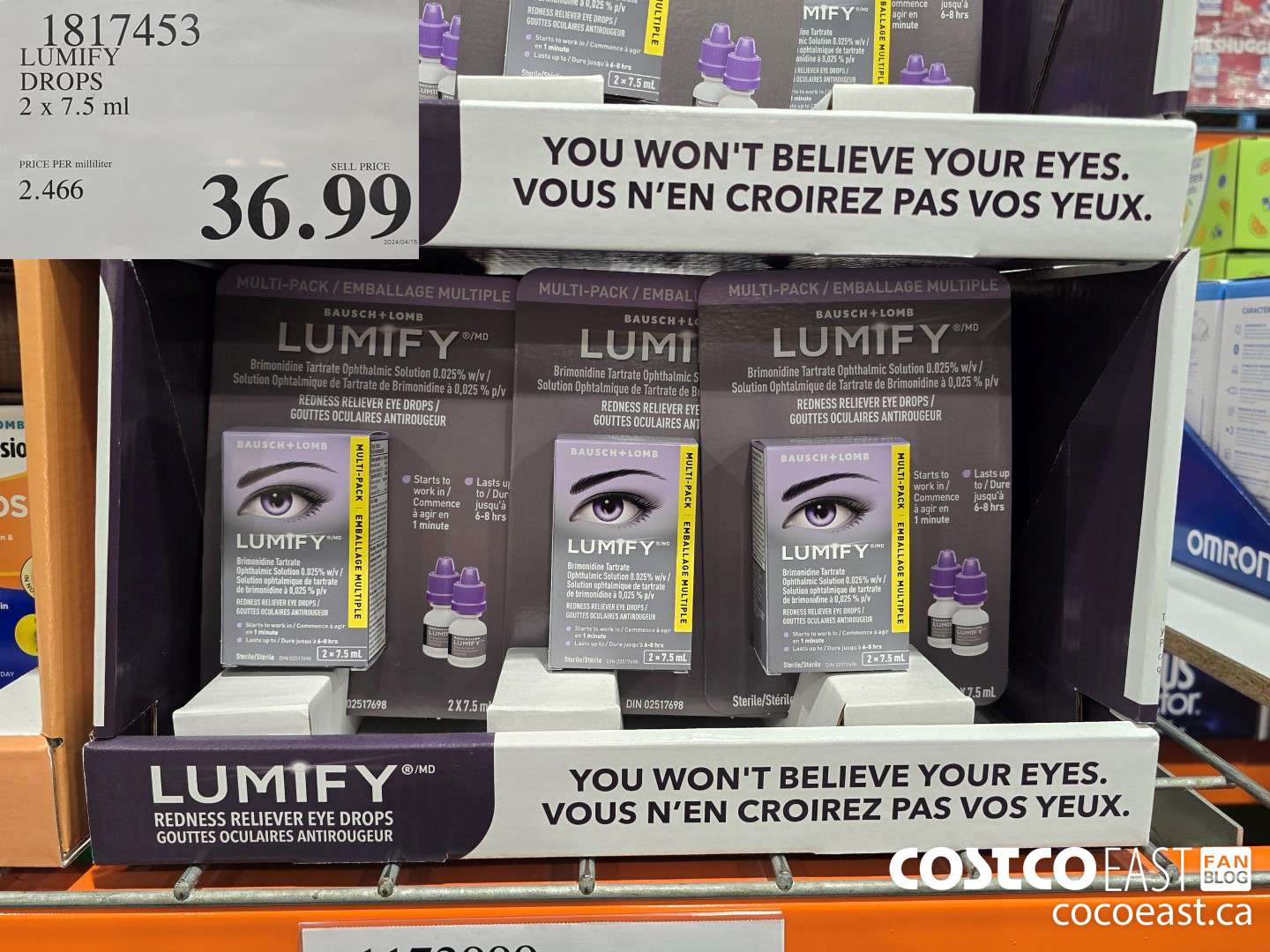 1817453 LUMIFY DROPS 2 X 7.5 ML $36.99