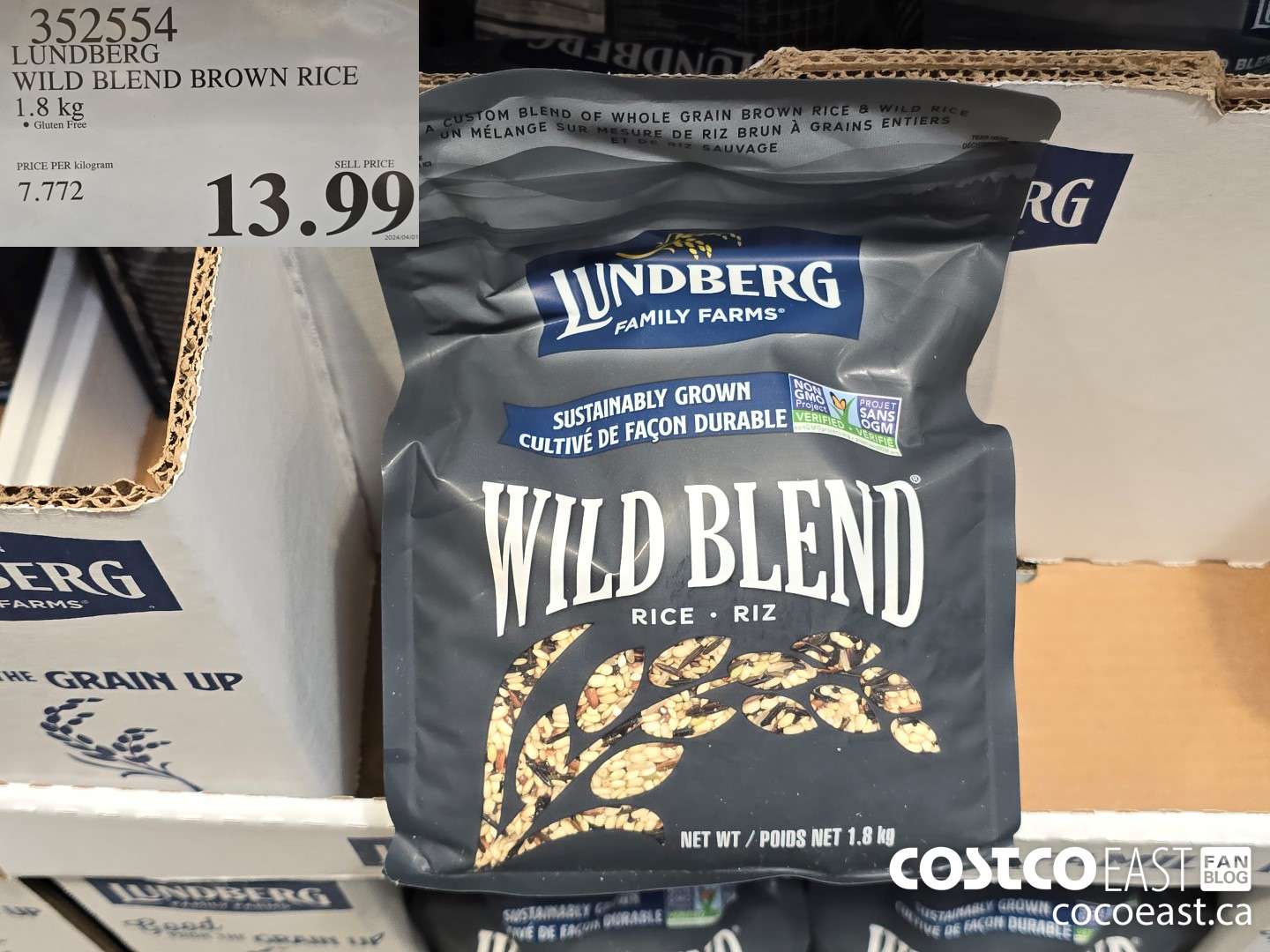 352554 LUNDBERG WILD BLEND BROWN RICE 1.8 KG $13.99