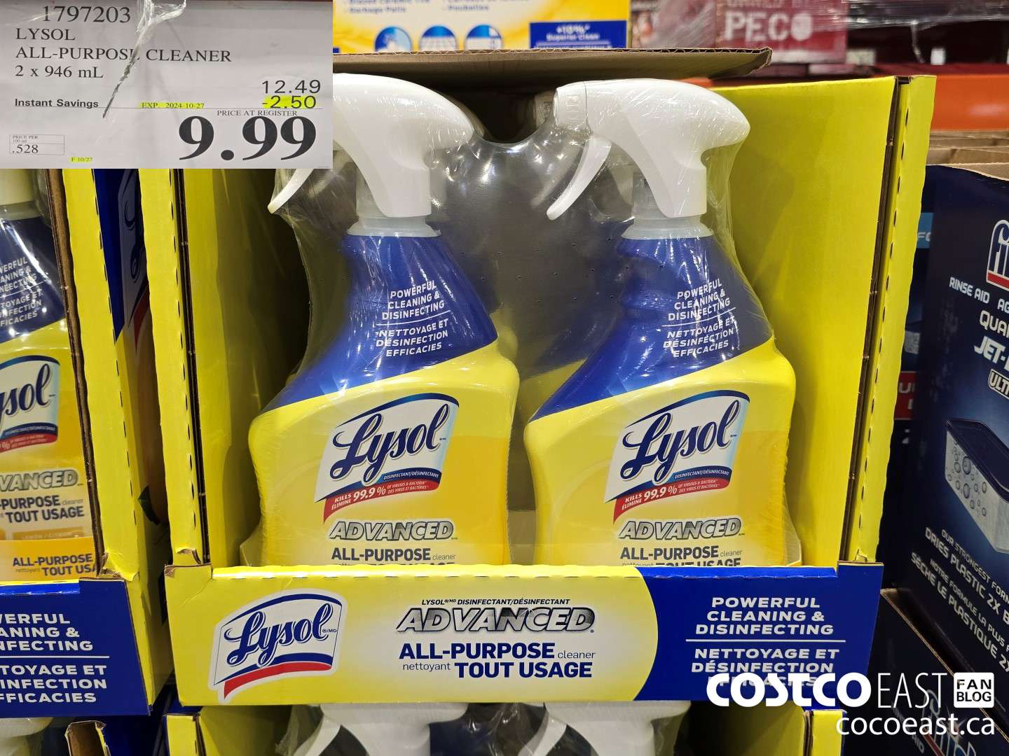 1797203 LYSOL ALL-PURPOSE CLEANER 2 x 946 mL ($2.50 INSTANT SAVINGS EXPIRES ON 2024-10-27) $9.99