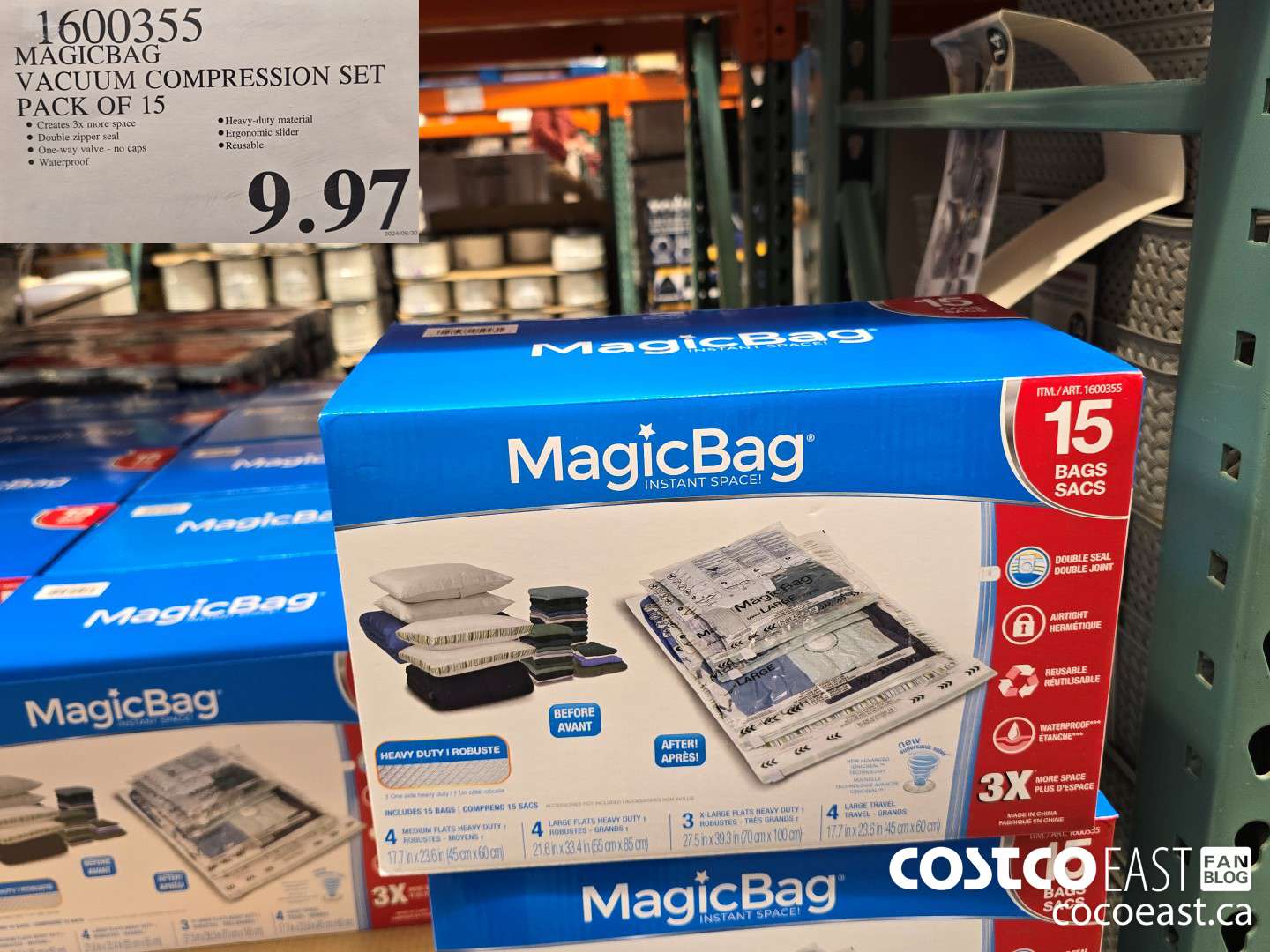 1600355 MAGICBAG VACUUM COMPRESSION SET PACK OF 15 $9.97