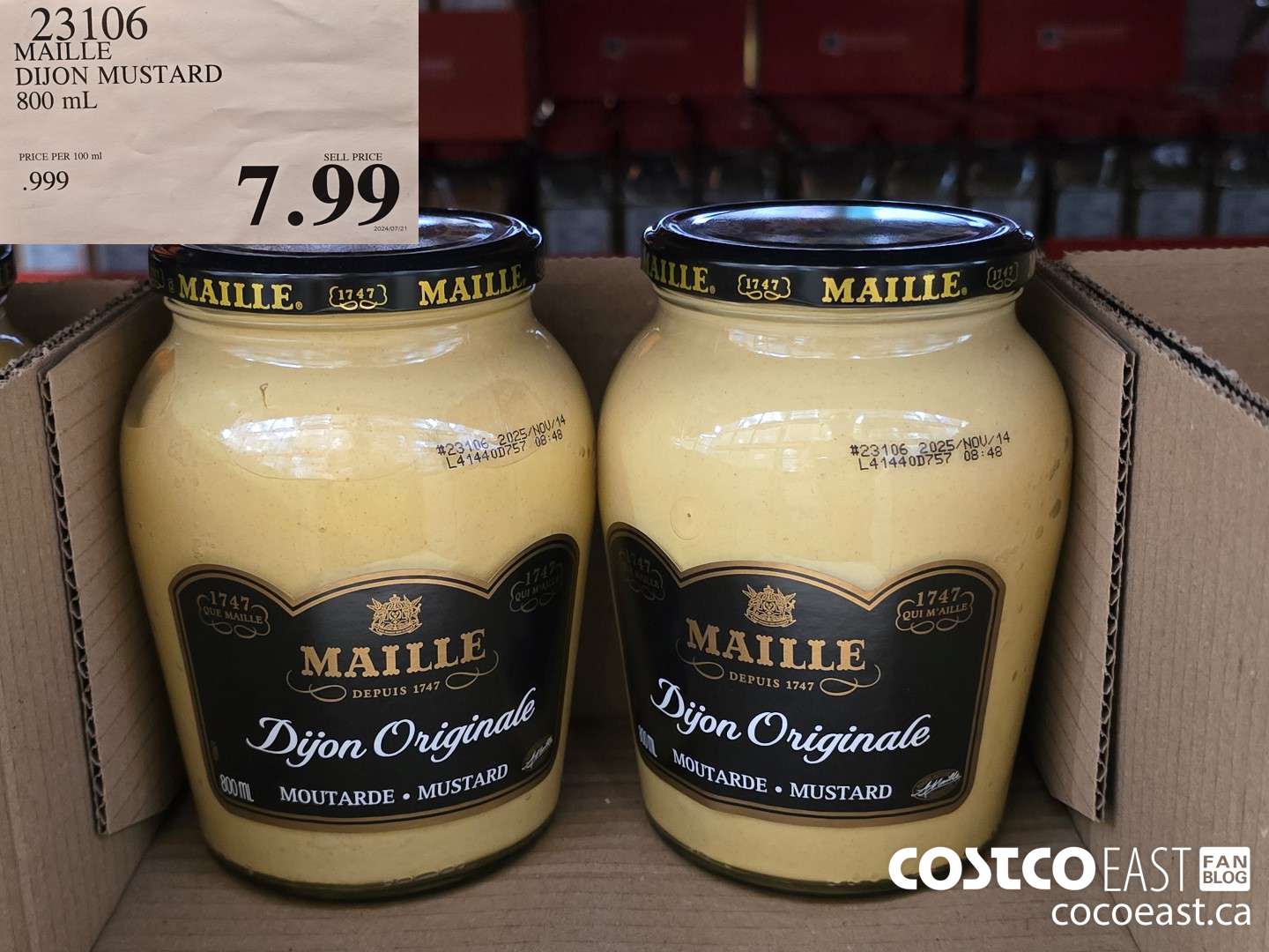 23106 MAILLE DIJON MUSTARD 800 ML $7.99