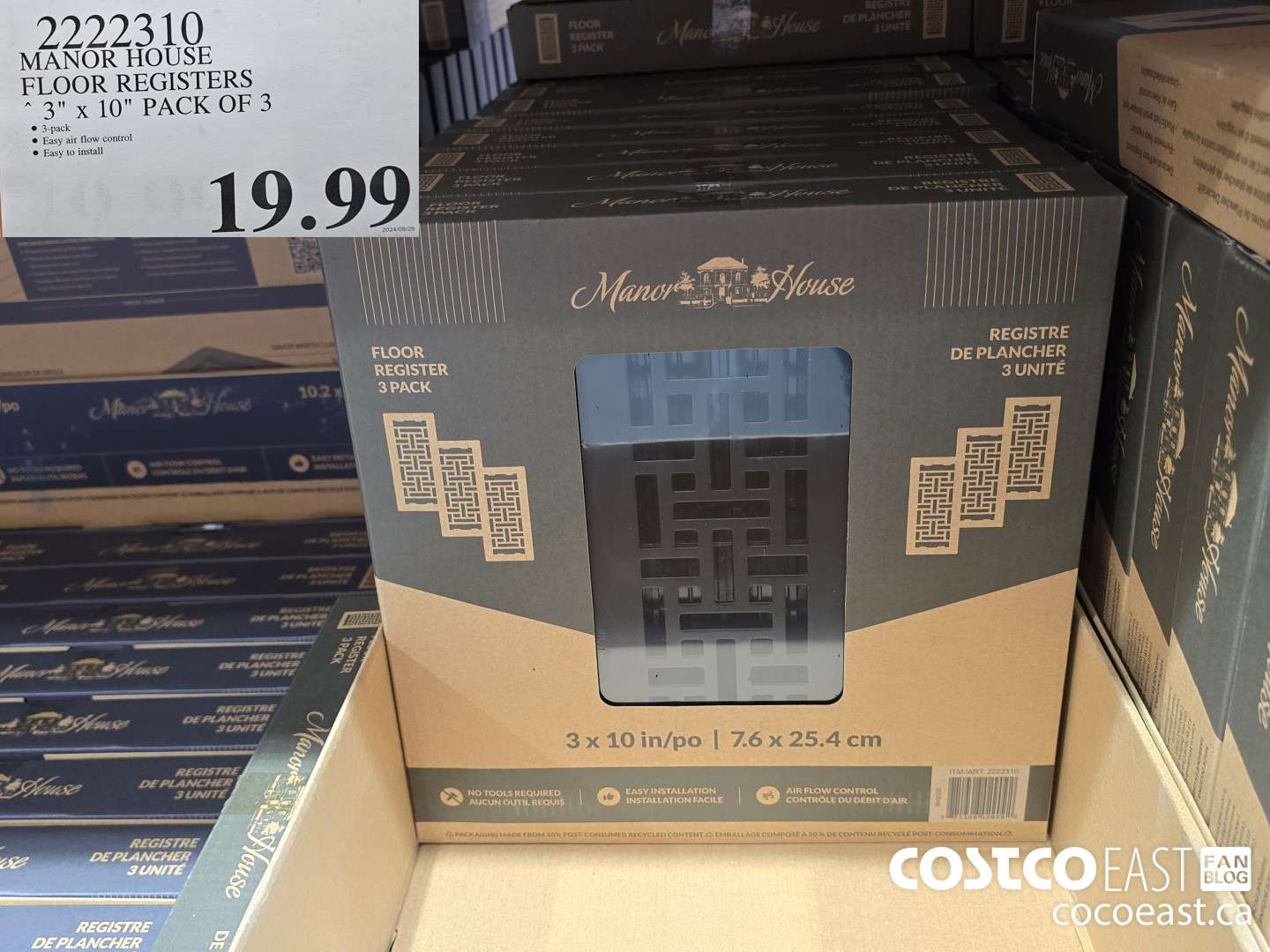 2222310 MANOR HOUSE FLOOR REGISTERS 3 IN. X 10 IN. $19.99