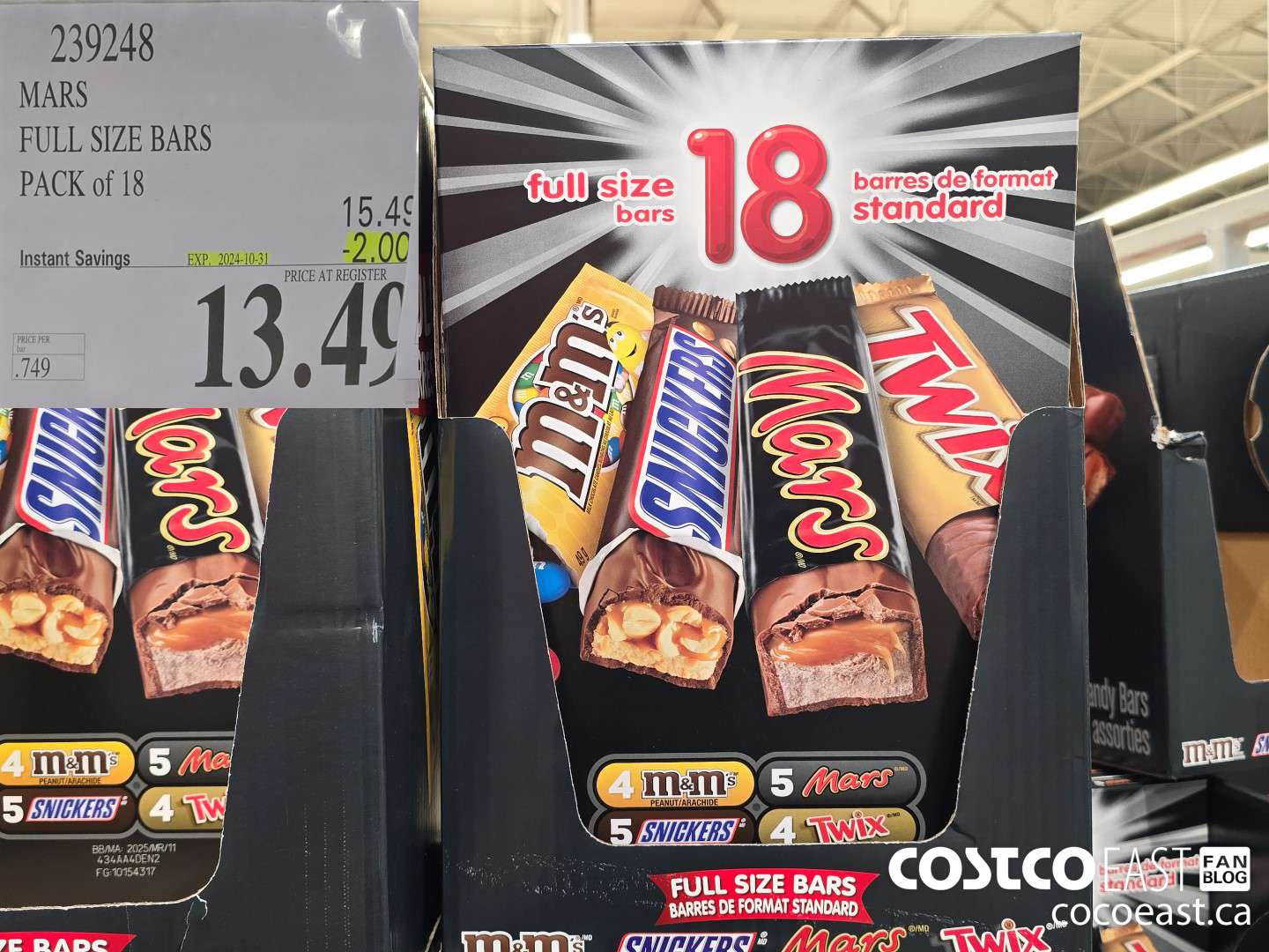 239248 MARS FULL SIZE BARS PACK of 18 ($2.00 INSTANT SAVINGS EXPIRES ON 2023-10-31) $13.49