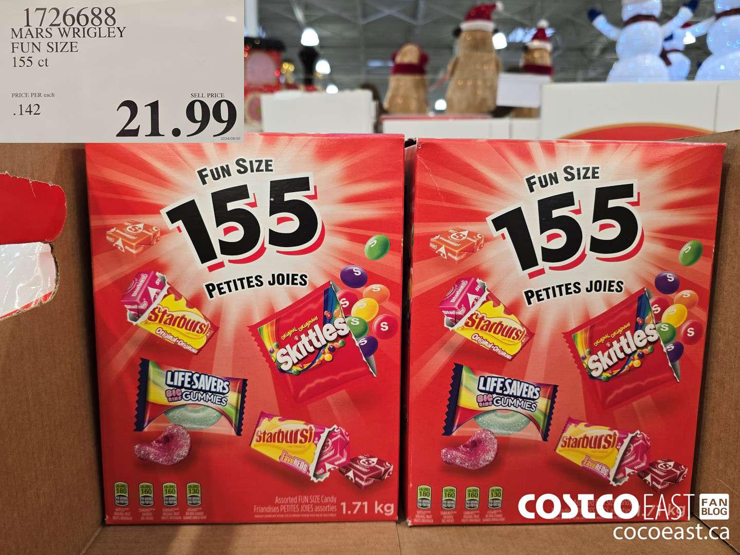 1726688 MARS WRIGLEY FUN SIZE 155 CT $21.99