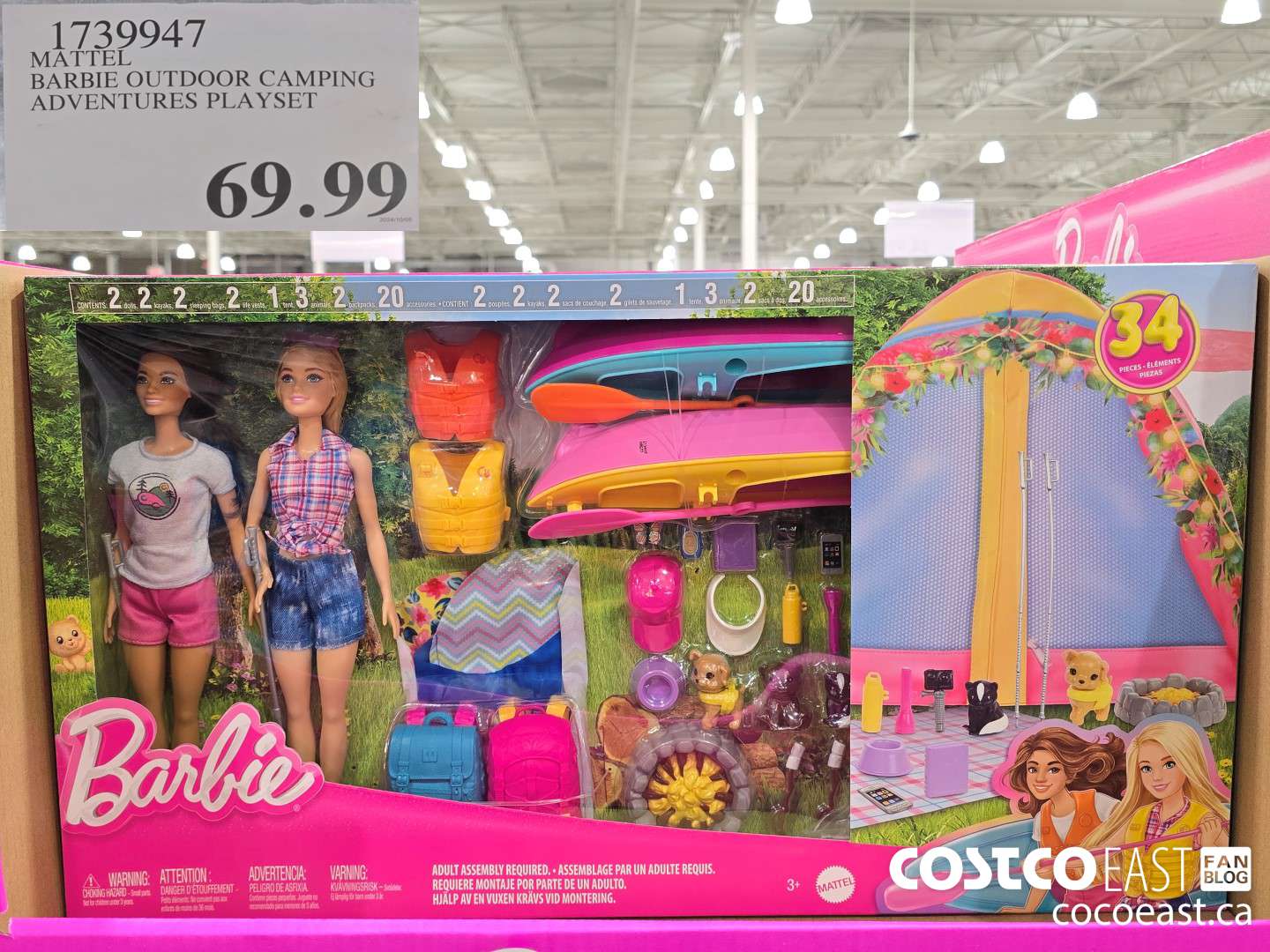 1739947 MATTEL BARBIE OUTDOOR CAMPING ADVENTURES PLAYSET $69.99