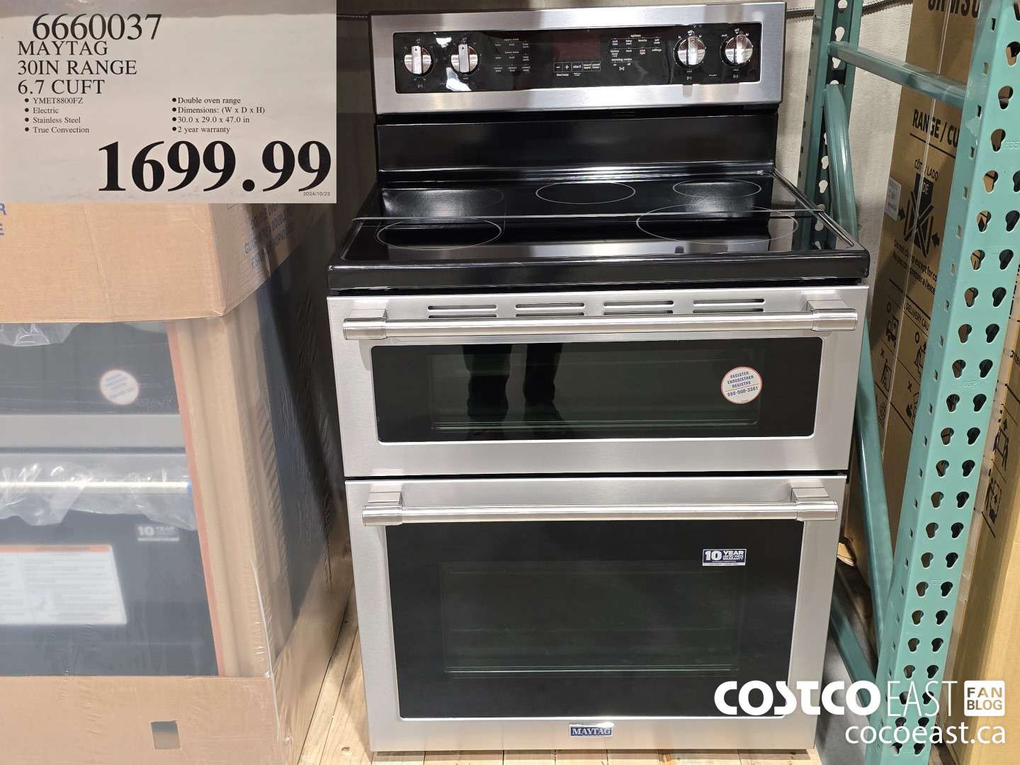 6660037 MAYTAG 30IN RANGE 6.7 CUFT $1699.99