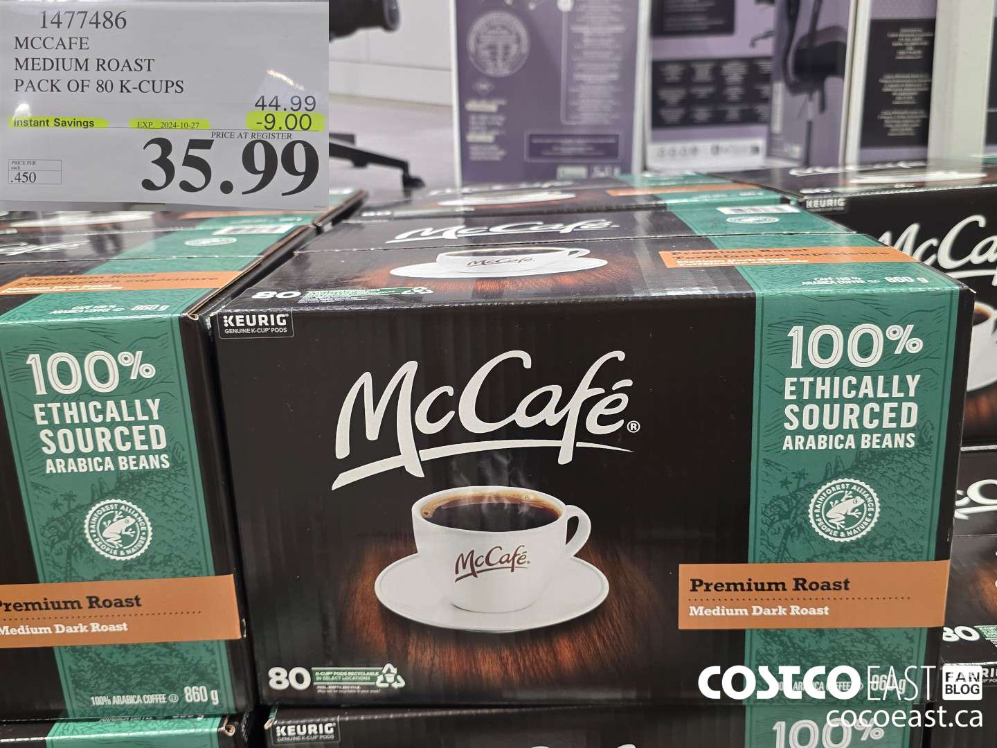 1477486 MCCAFE MEDIUM ROAST PACK OF 80 K-CUPS ($9.00 INSTANT SAVINGS EXPIRES ON 2024-10-27) $35.99