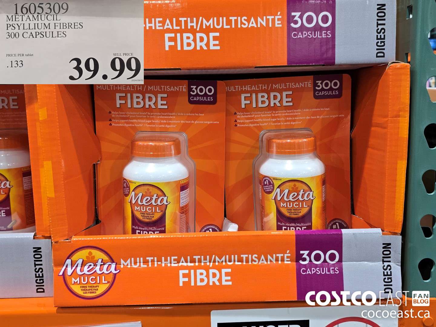 1605309 METAMUCIL PSYLLIUM FIBRES 300 CAPSULES $39.99