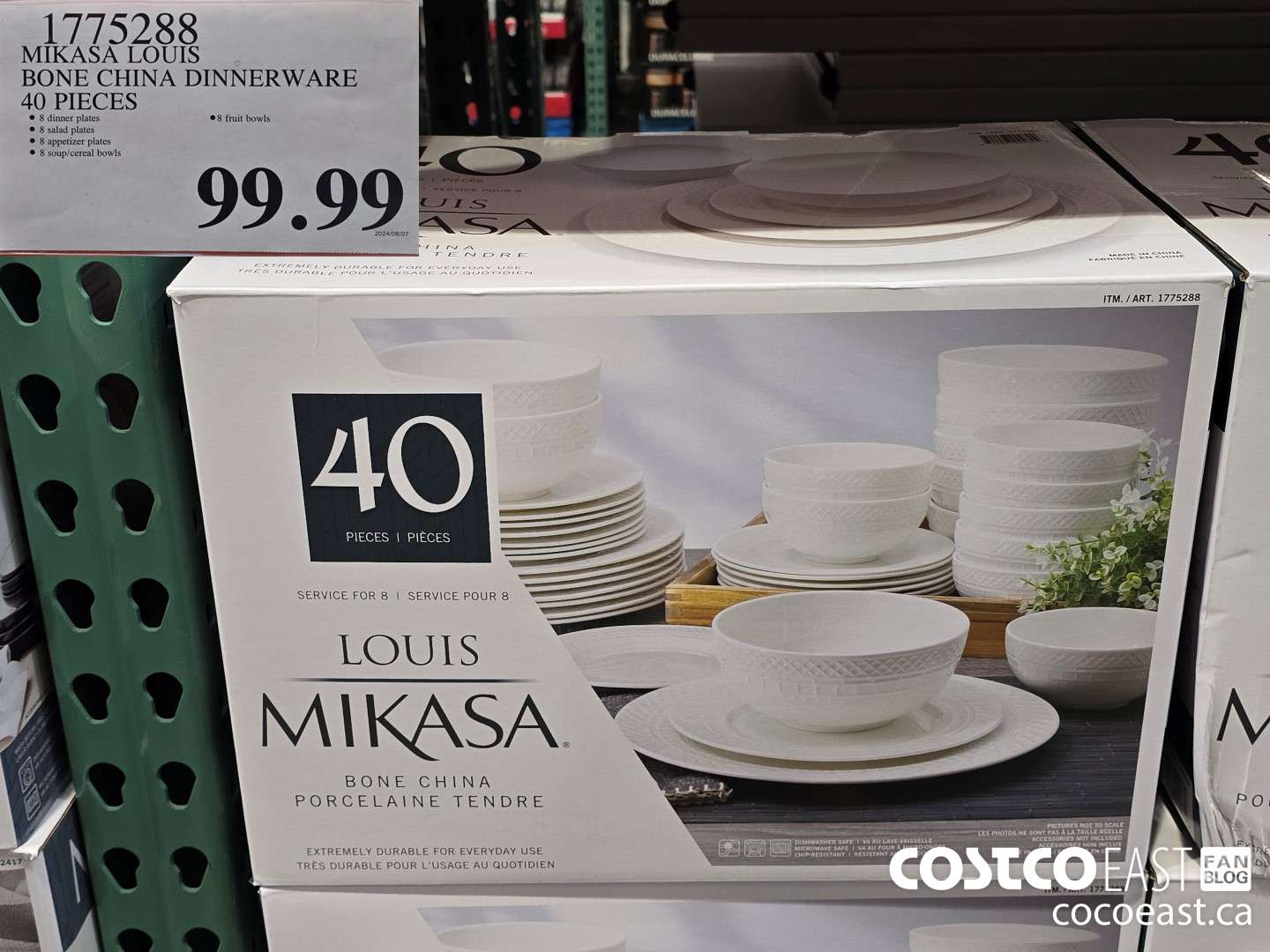 1775288 MIKASA LOUIS BONE CHINA DINNERWARE 40 PIECES $99.99