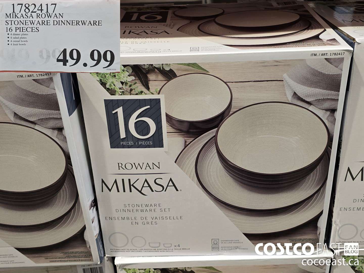 1782417 MIKASA ROWA STONEWARE DINNERWARE 16 PIECES $49.99