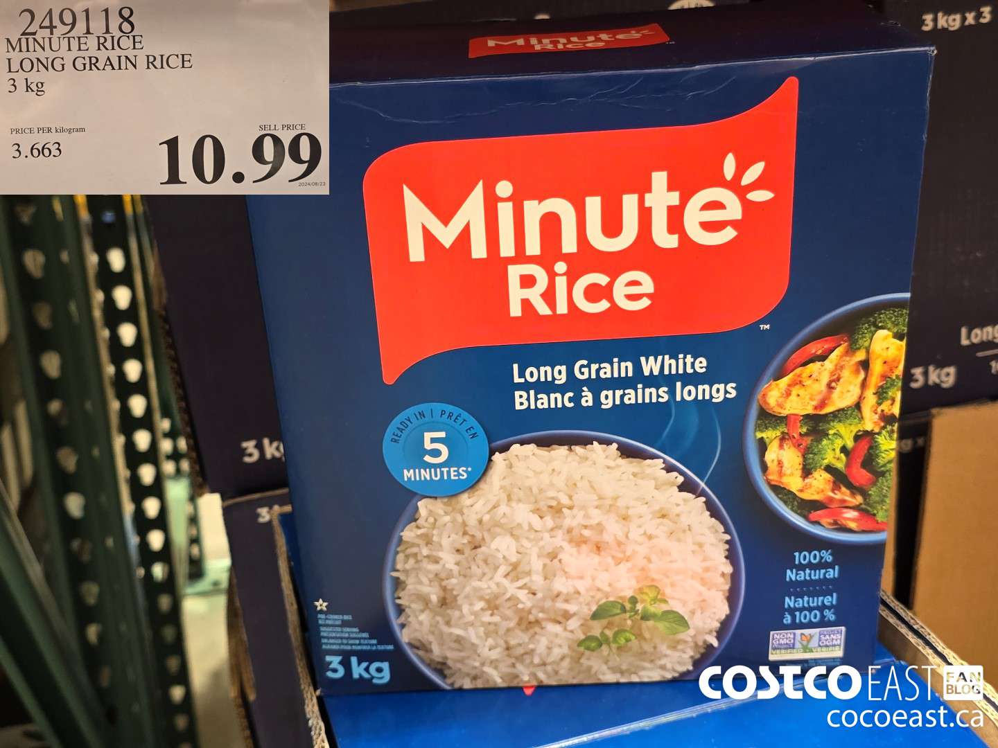 249118 MINUTE RICE LONG GRAIN RICE 3 KG $10.99