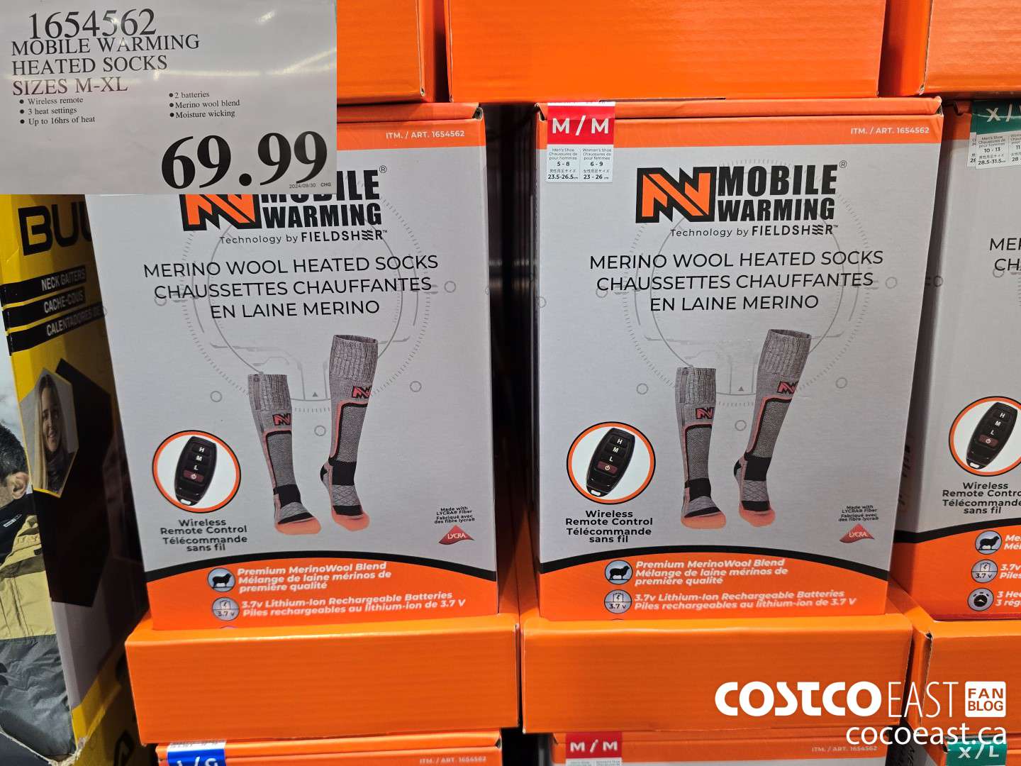1654562 MOBILE WARMING HEATED SOCKS SIZES M-XL $69.99