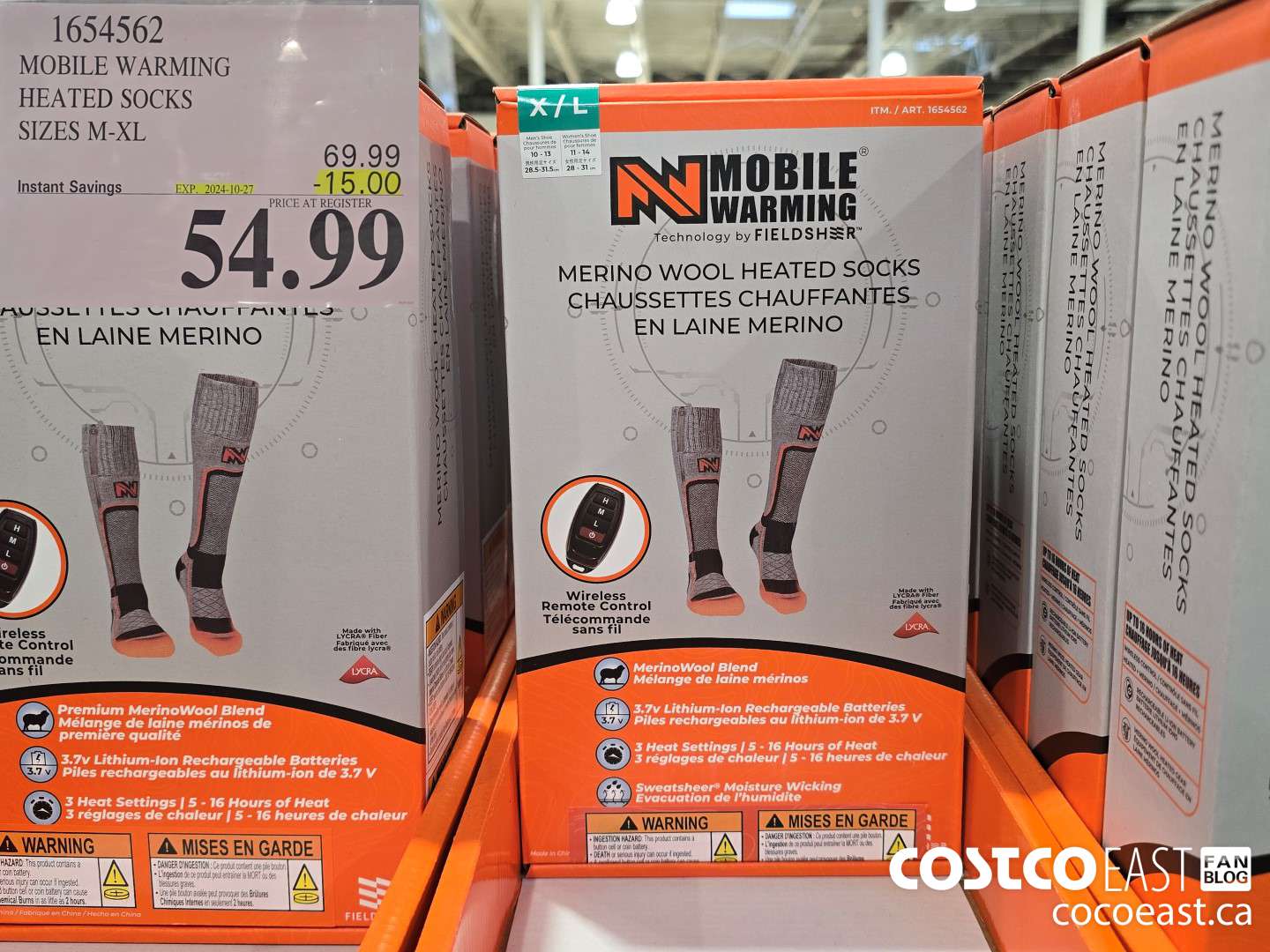 1654562 MOBILE WARMING HEATED SOCKS SIZES M-XL ($15.00 INSTANT SAVINGS EXPIRES ON 2024-10-27) $54.99