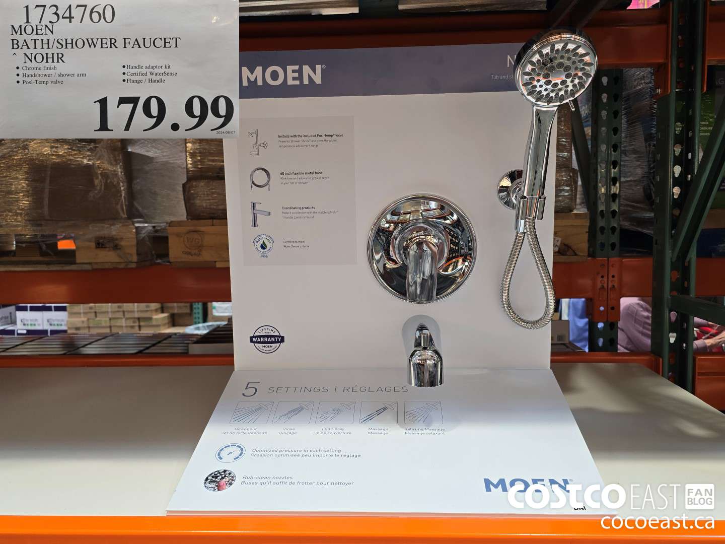 1734760 MOEN BATH/SHOWER FAUCET NOHR $179.99