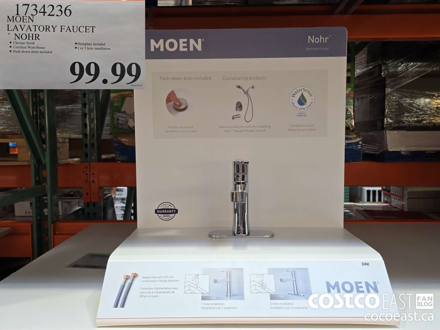 1734236 MOEN LAVATORY FAUCET NOHR $99.99