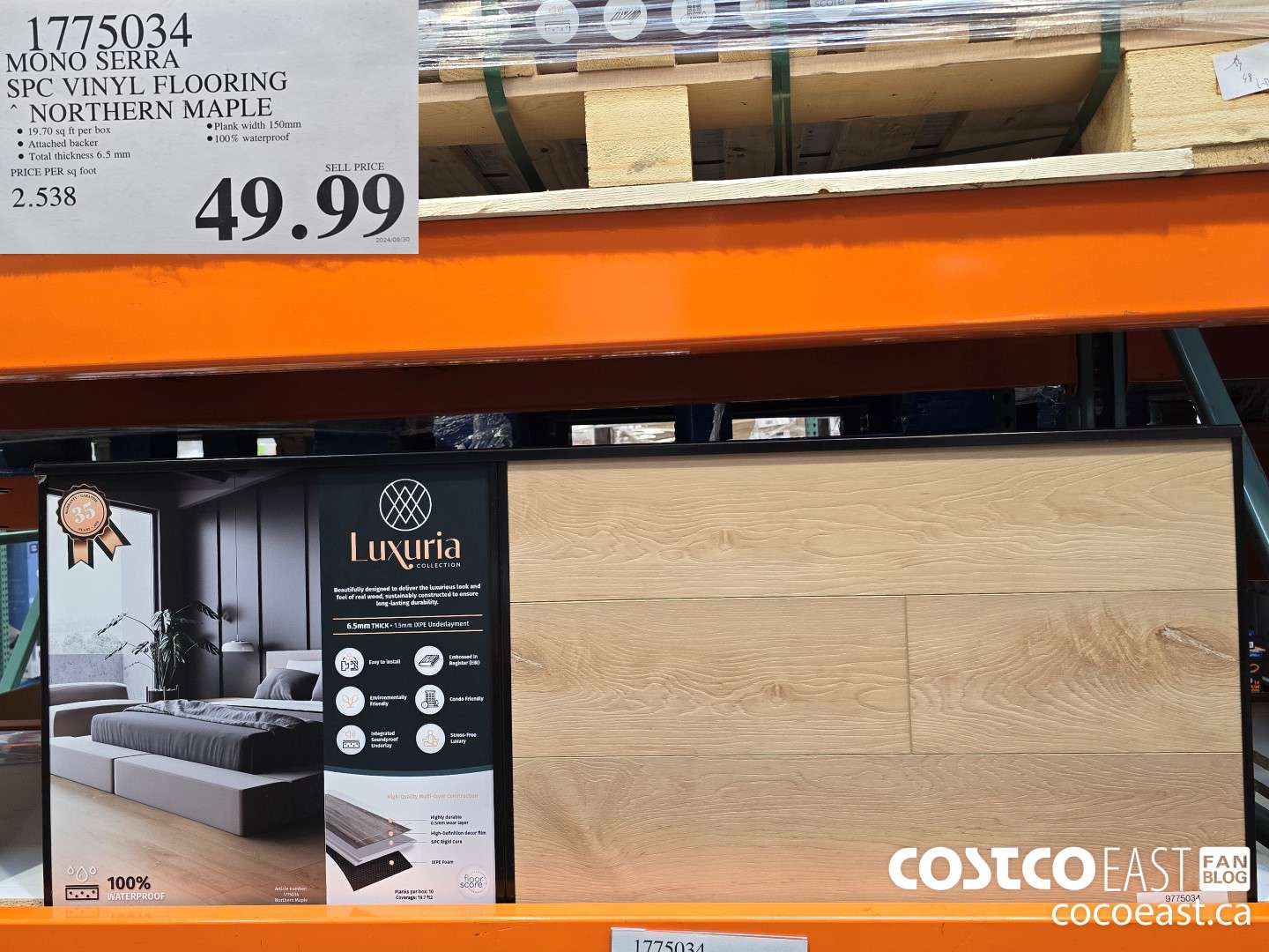 1775034 MONO SERRA SPC VINYL FLOORING NORTHERN MAPLE $49.99