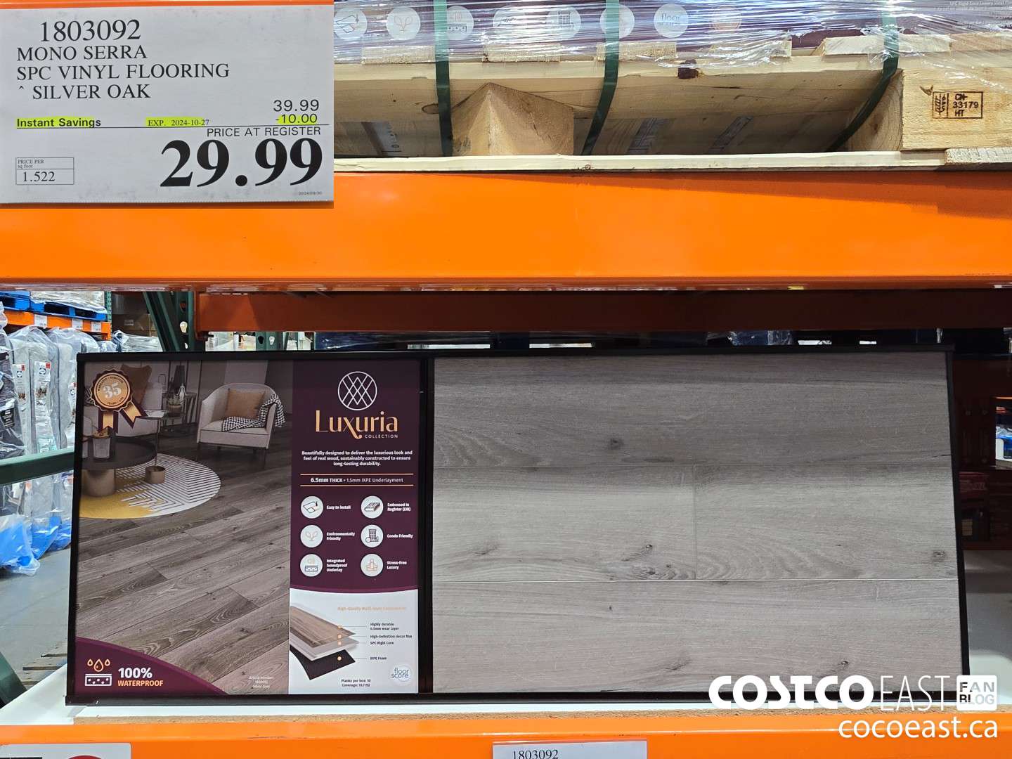 1803092 MONO SERRA SPC VINYL FLOORING SILVER OAK ($10.00 INSTANT SAVINGS EXPIRES ON 2024-10-27) $29.99