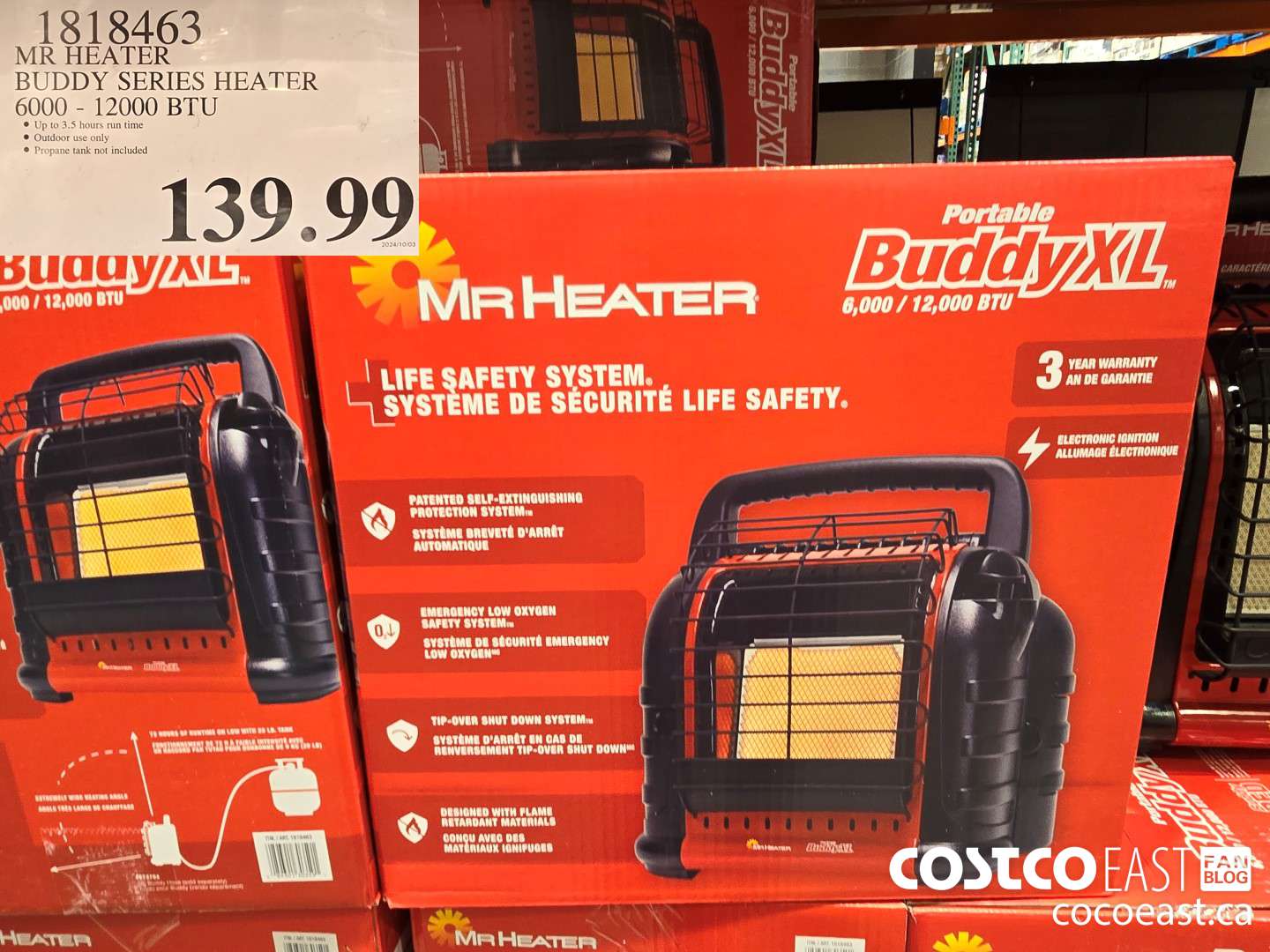1818463 MR HEATER BUDDY SERIES HEATER 6000 - 12000 BTU $139.99