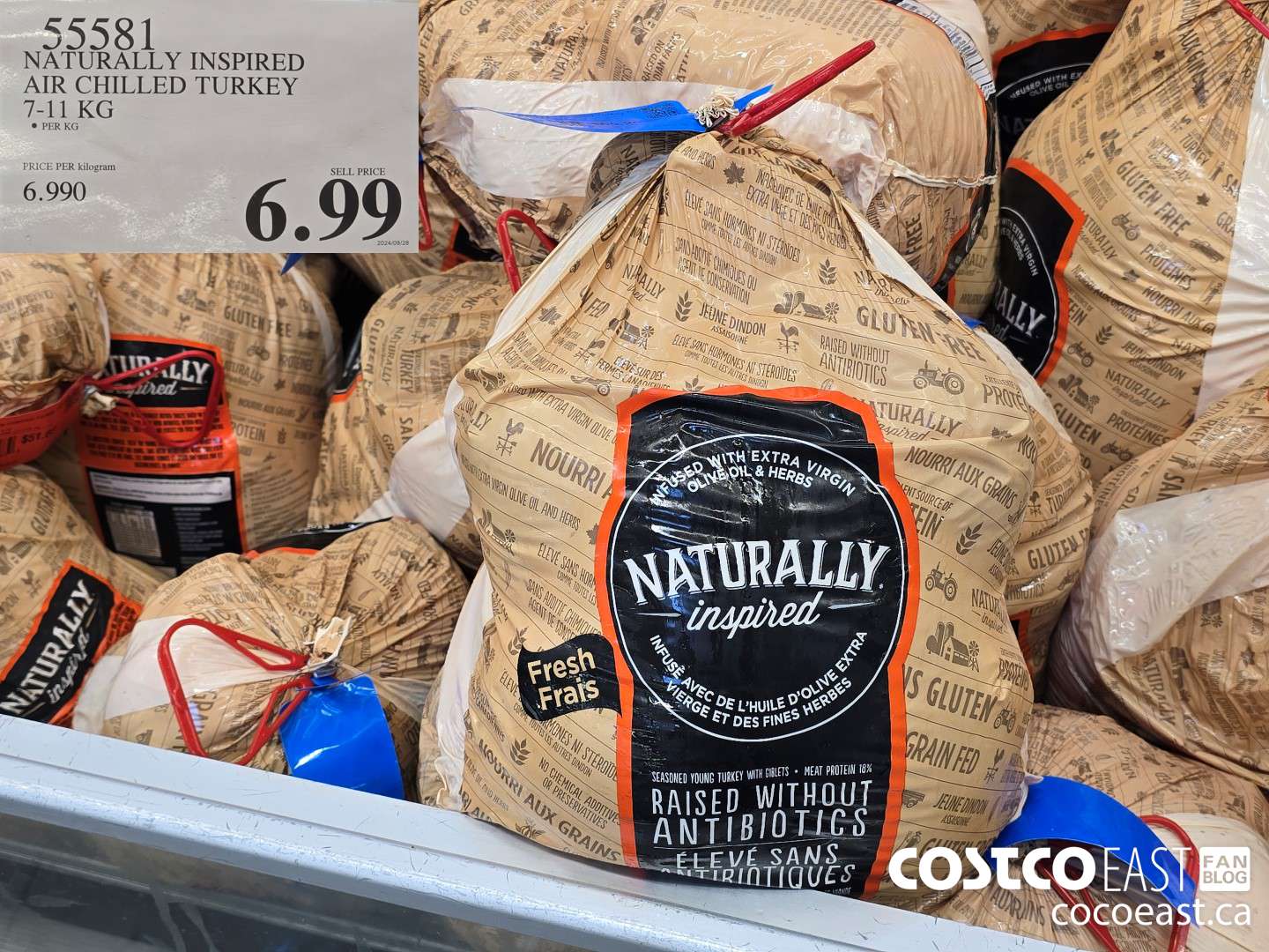 55581 NATURALLY INSPIRED AIR CHILLED TURKEY 7-11 KG PRICE PER kilogram $62.25