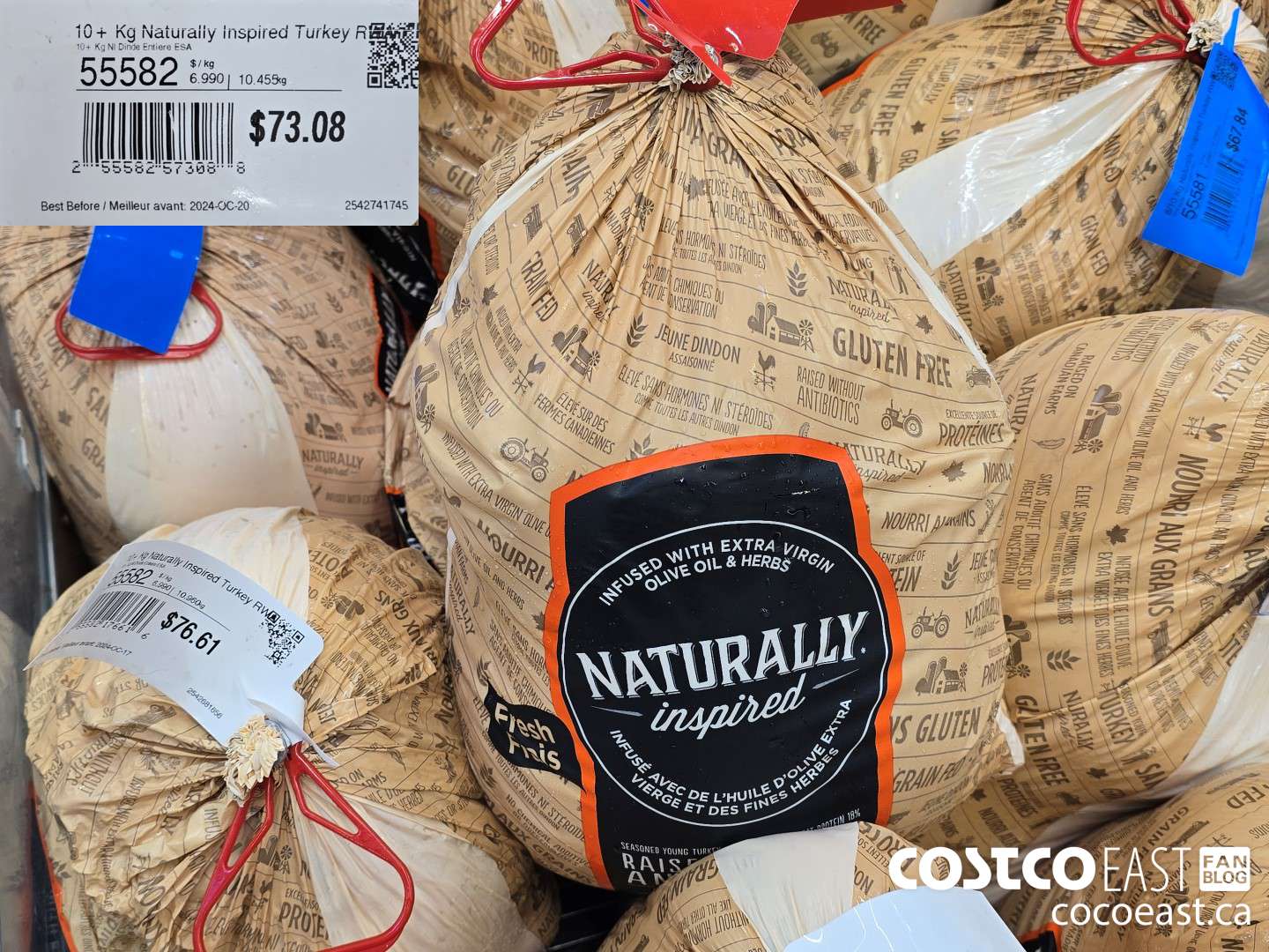 55582 NATURALLY INSPIRED AIR CHILLED TURKEY PRICE PER KILOGRAM 8-10 $73.08