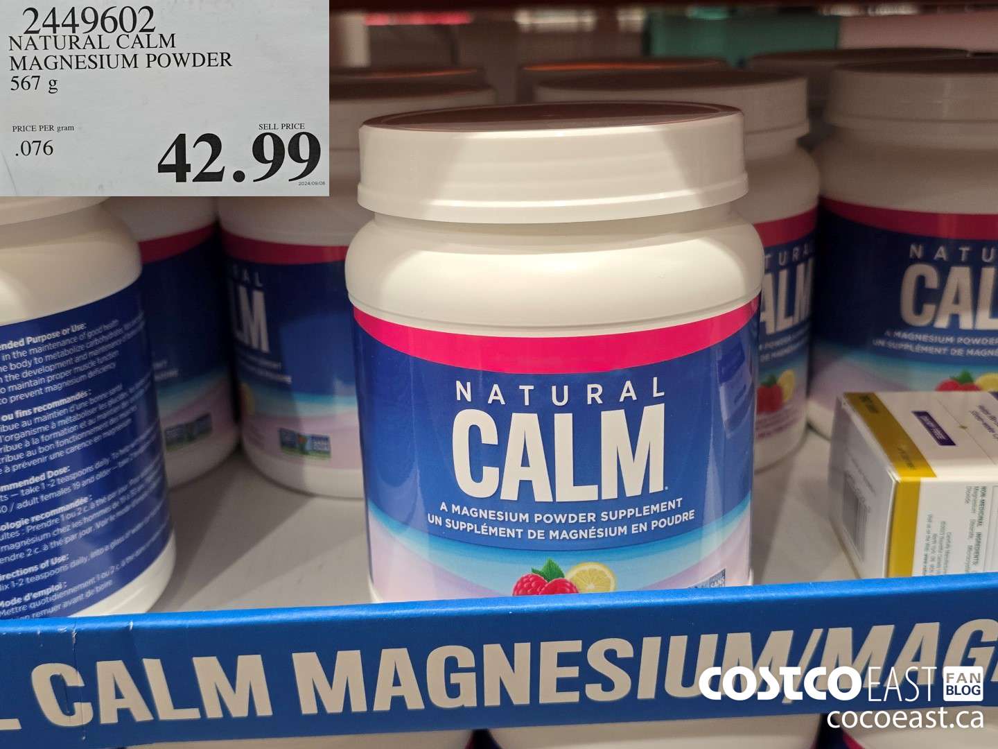 2449602 NATURAL CALM MAGNESIUM POWDER 567 G $42.99