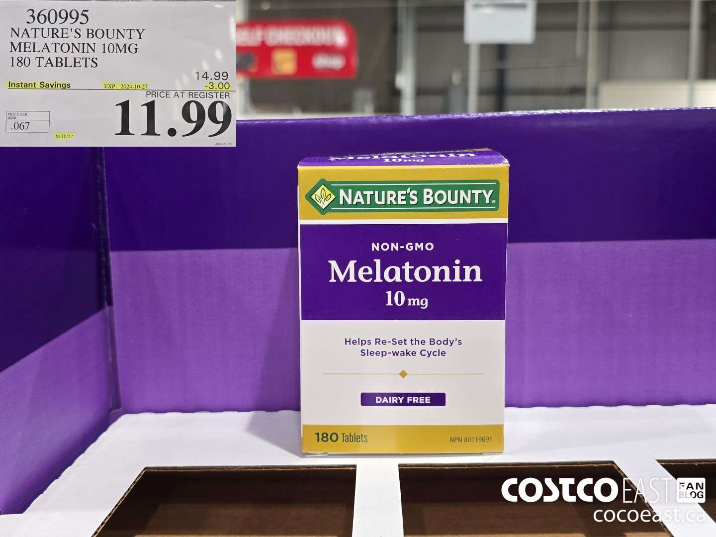 360995 NATURE'S BOUNTY MELATONIN 10 MG 180 TABLETS ($3.00 INSTANT SAVINGS EXPIRES ON 2024-10-27) $11.99