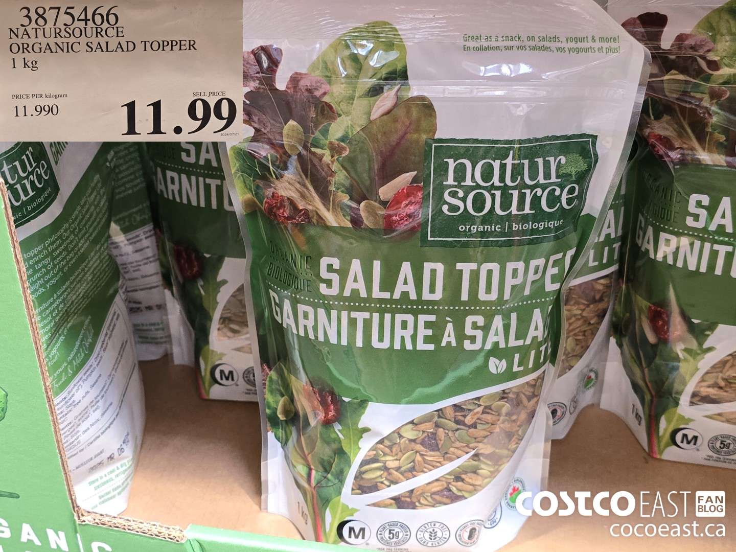 3875466 NATURSOURCE ORGANIC SALAD TOPPER 1 KG $11.99