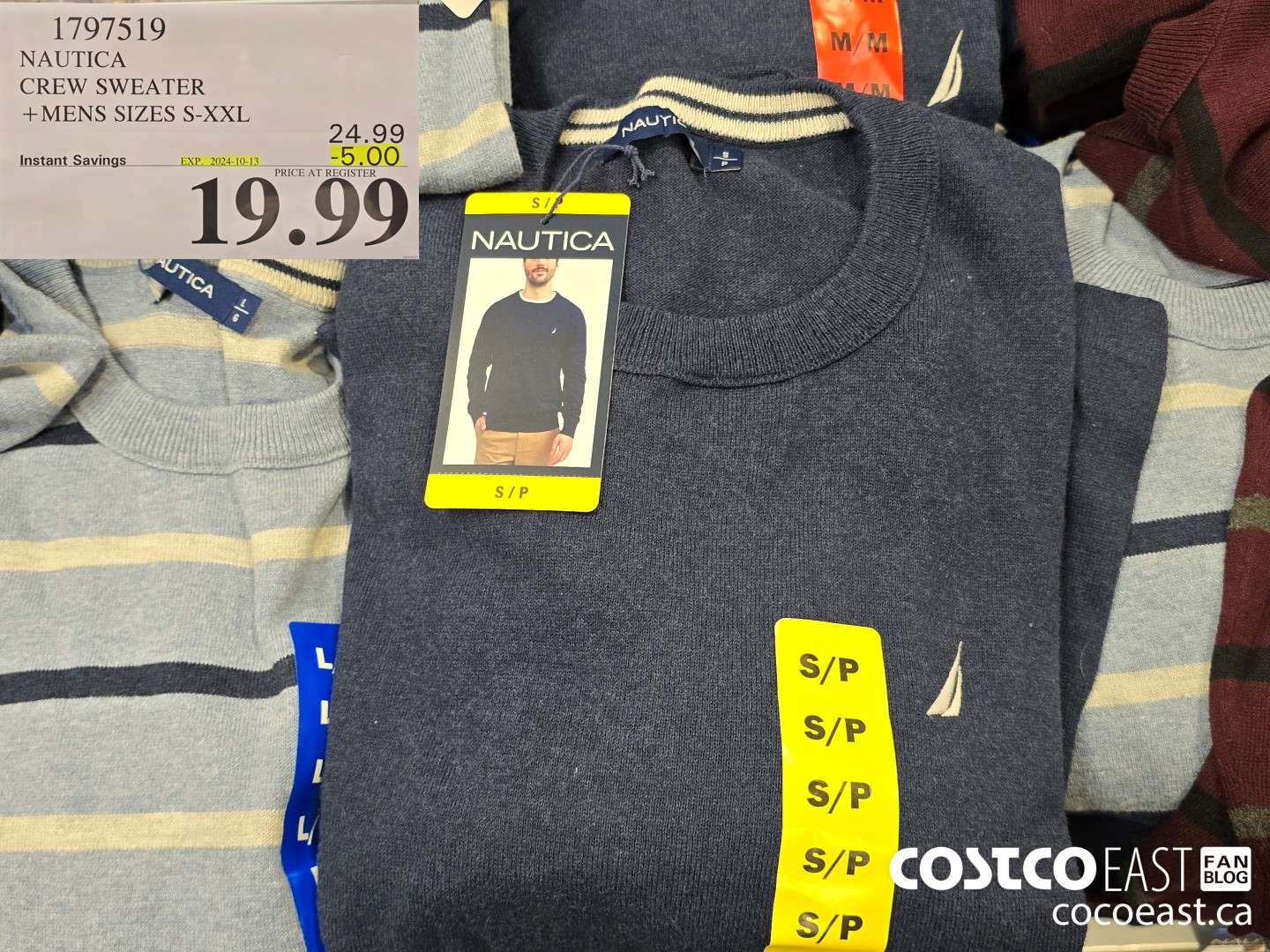 1797519 NAUTICA CREW SWEATER +MENS SIZES S-XXL ($5.00 INSTANT SAVINGS EXPIRES ON 2024-10-13) $19.99