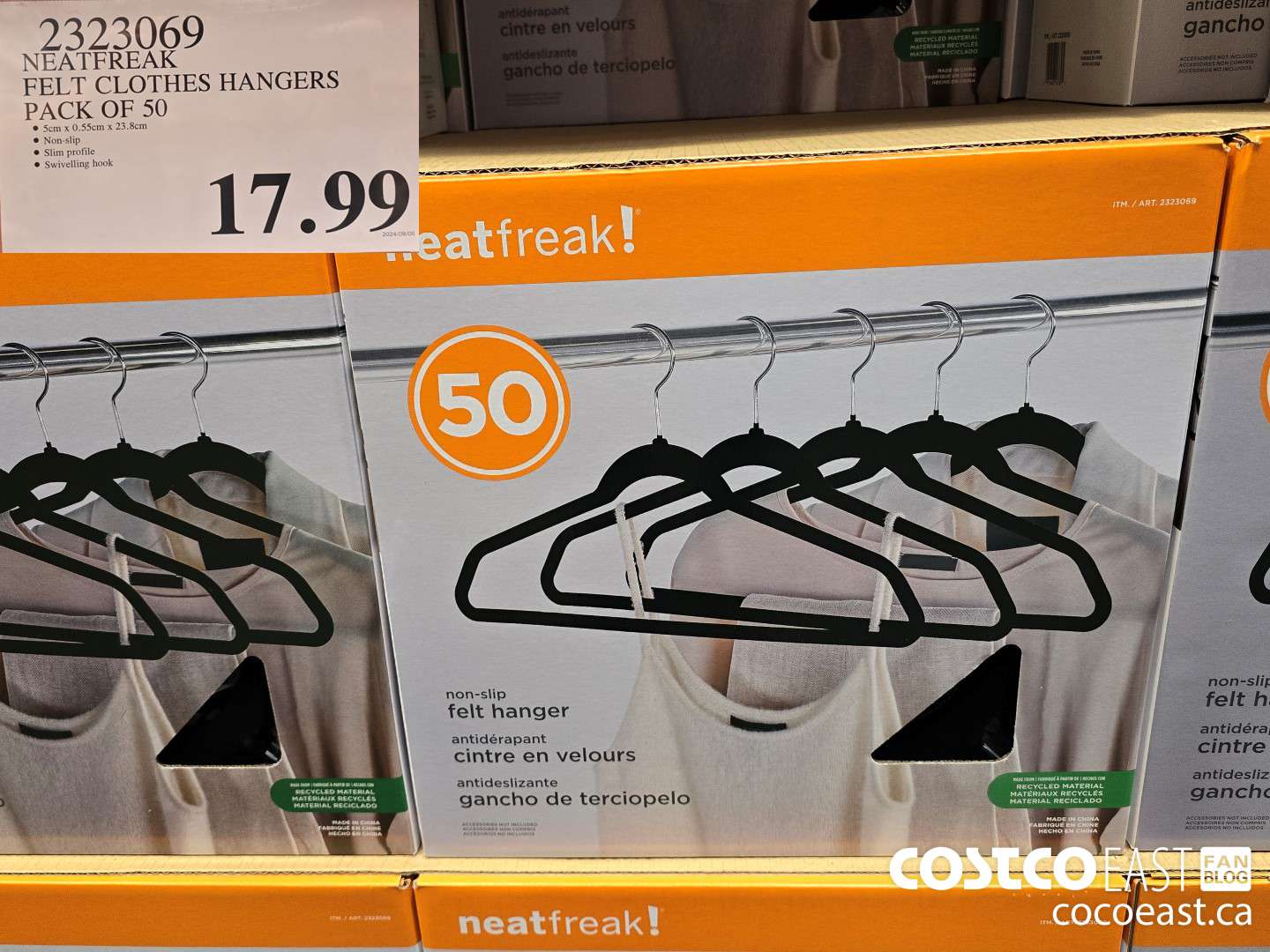 2323069 NEATFREAK FELT CLOTHES HANGERS PACK OF 50 $17.99