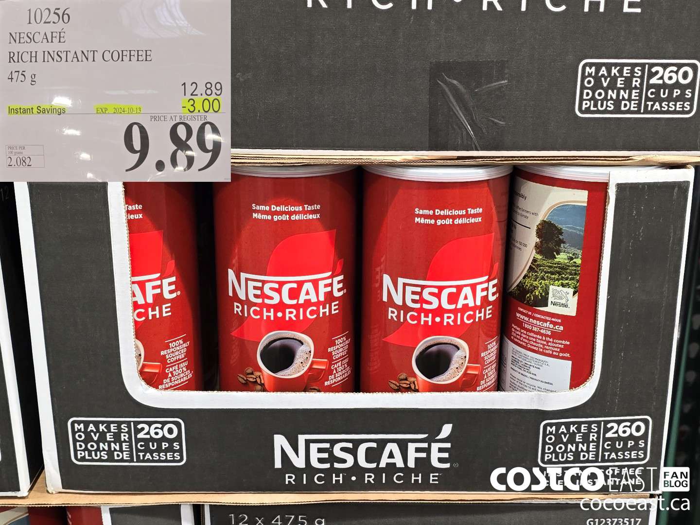 10256 NESCAFE RICH INSTANT COFFEE 475 G ($3.00 INSTANT SAVINGS EXPIRES ON 2024-10-13) $9.89