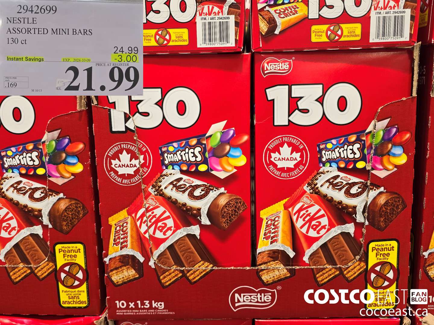 2942699 NESTLE ASSORTED MINI BARS 130 CT ($3.00 INSTANT SAVINGS EXPIRES ON 2024-10-09) $21.99