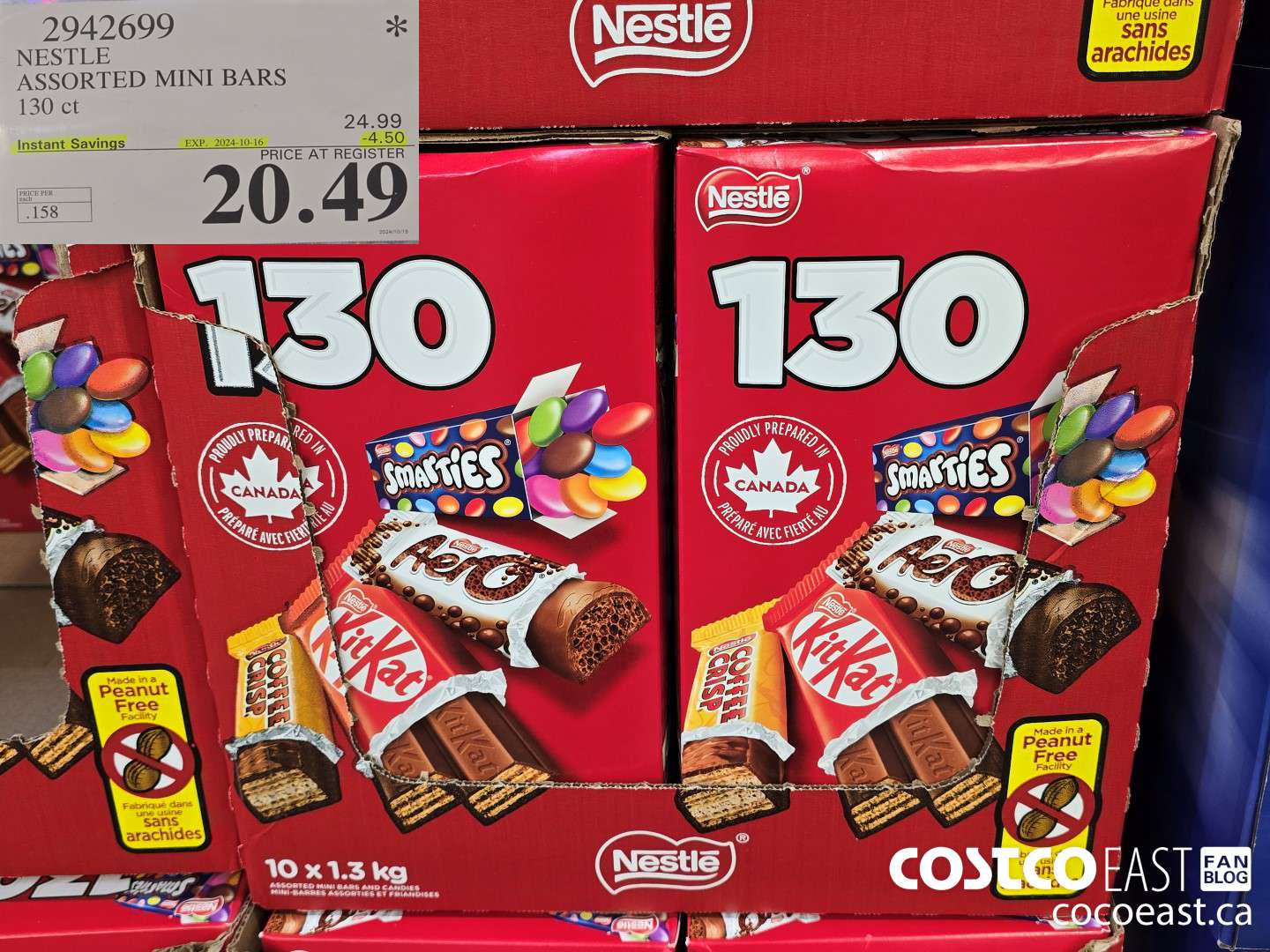 2942699 NESTLE ASSORTED MINI BARS 130 CT ($4.50 INSTANT SAVINGS EXPIRES ON 2024-10-16) $20.49