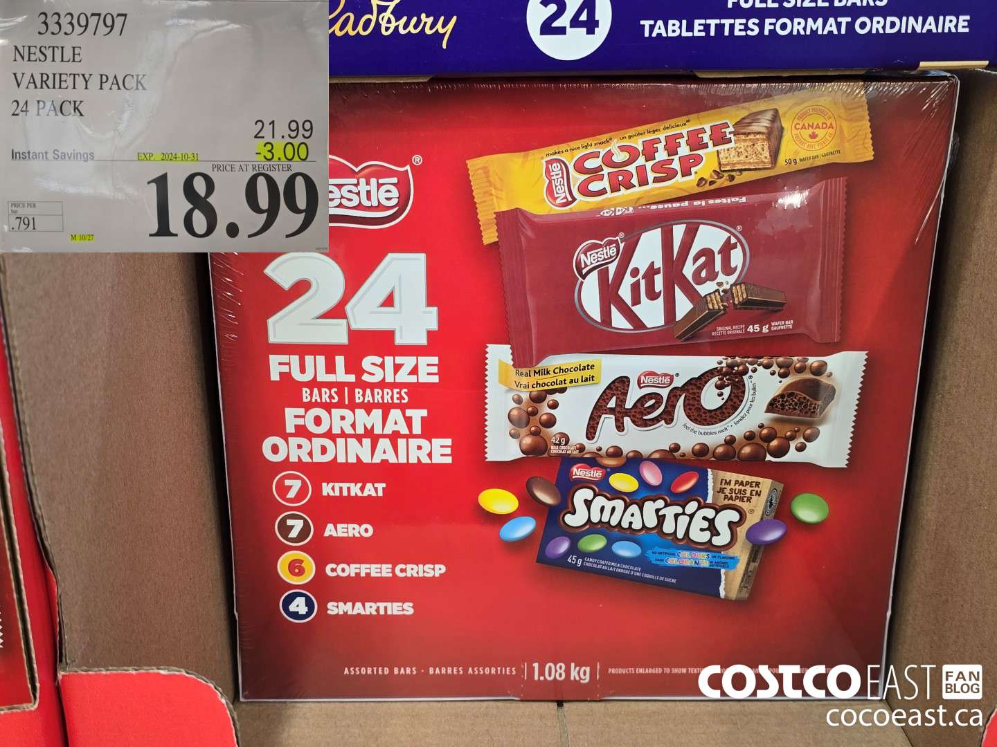 3339797 NESTLE VARIETY PACK 24 PACK $432024-10-31 $18.99