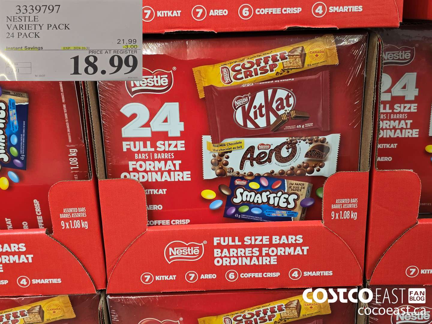 3339797 NESTLE VARIETY PACK 24 PACK $432024-10-31 ($4.00 INSTANT SAVINGS EXPIRES ON 2024-10-31) $18.99