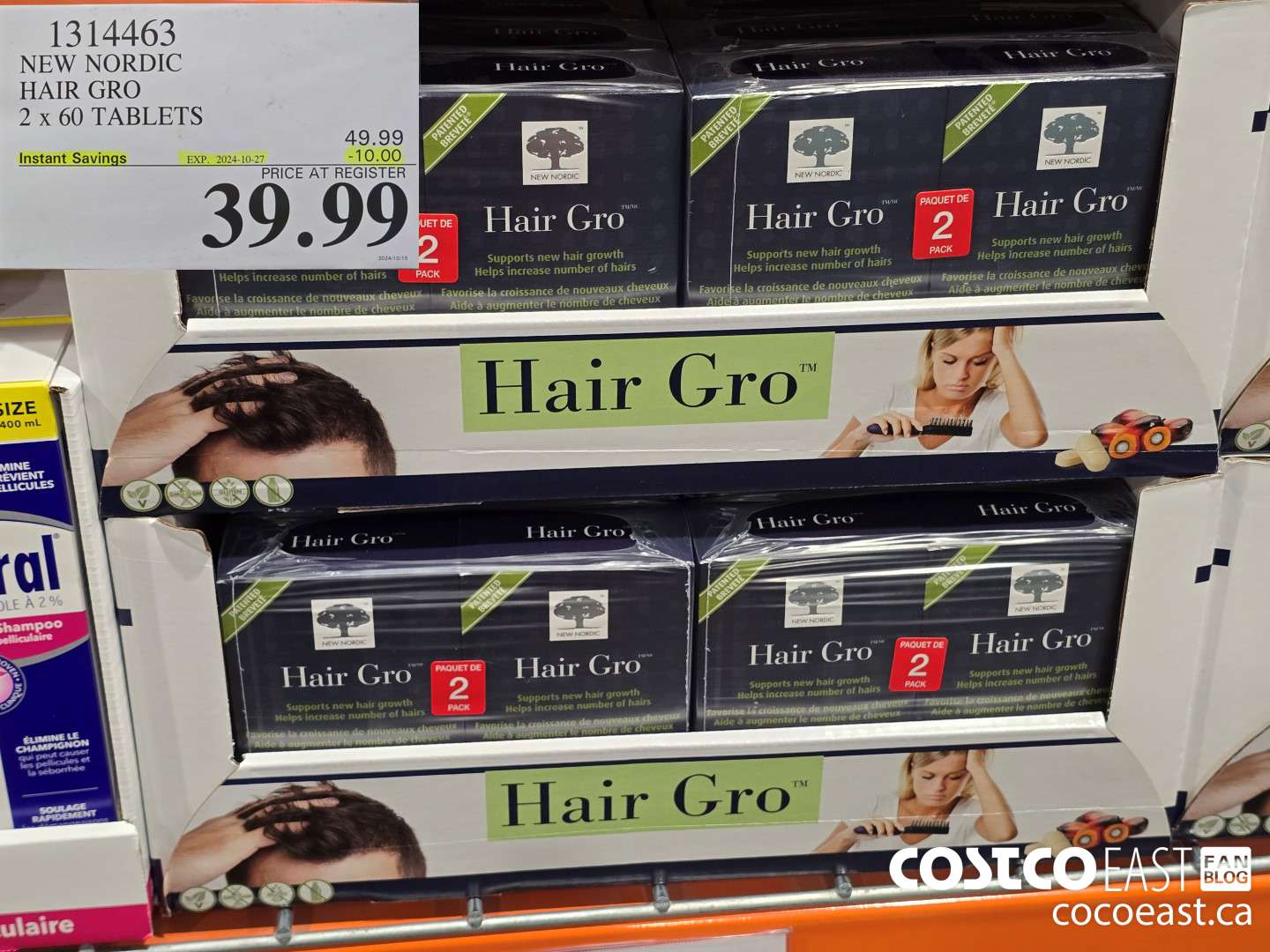 1314463 NEW NORDIC HAIR GRO 2 x 60 TABLETS ($10.00 INSTANT SAVINGS EXPIRES ON 2024-10-27) $39.99