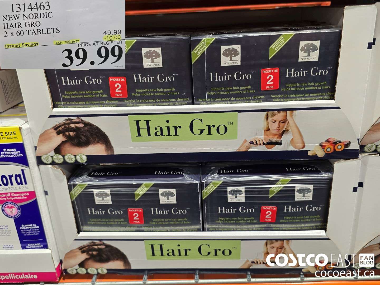 1314463 NEW NORDIC HAIR GRO 2 x 60 TABLETS ($10.00 INSTANT SAVINGS EXPIRES ON 2024-10-27) $39.99