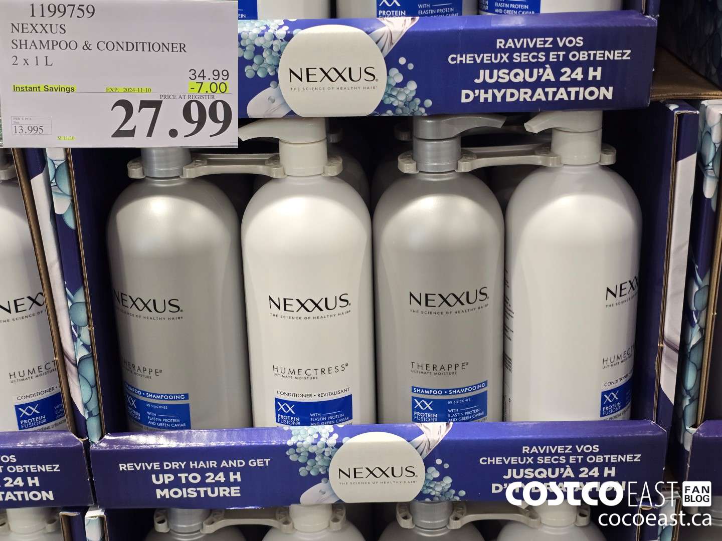 1199759 NEXXUS SHAMPOO & CONDITIONER 2 X 1L ($7.00 INSTANT SAVINGS EXPIRES ON 2024-11-10) $27.99